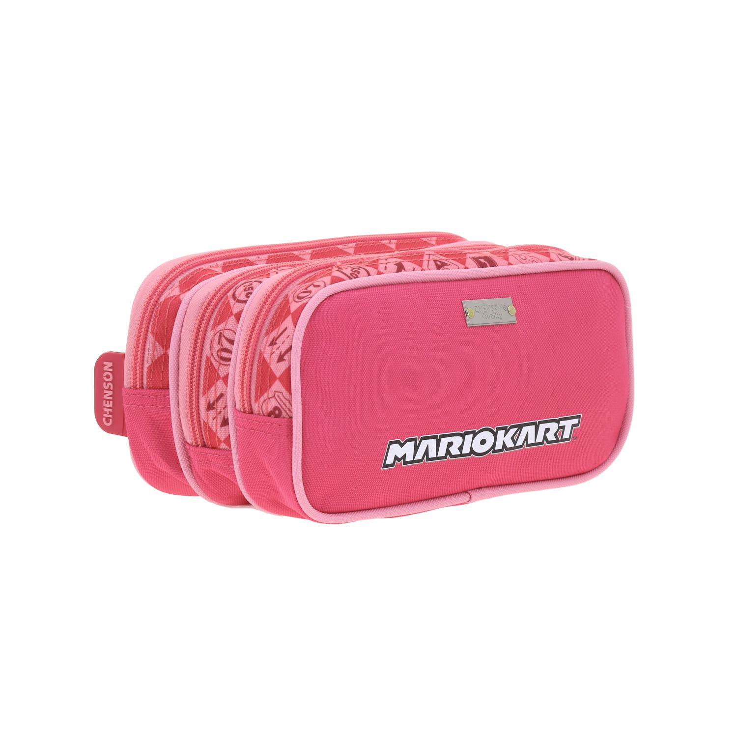 Lapicera escolar para niña Mario Bros by Chenson color rosa con triple compartimento 3