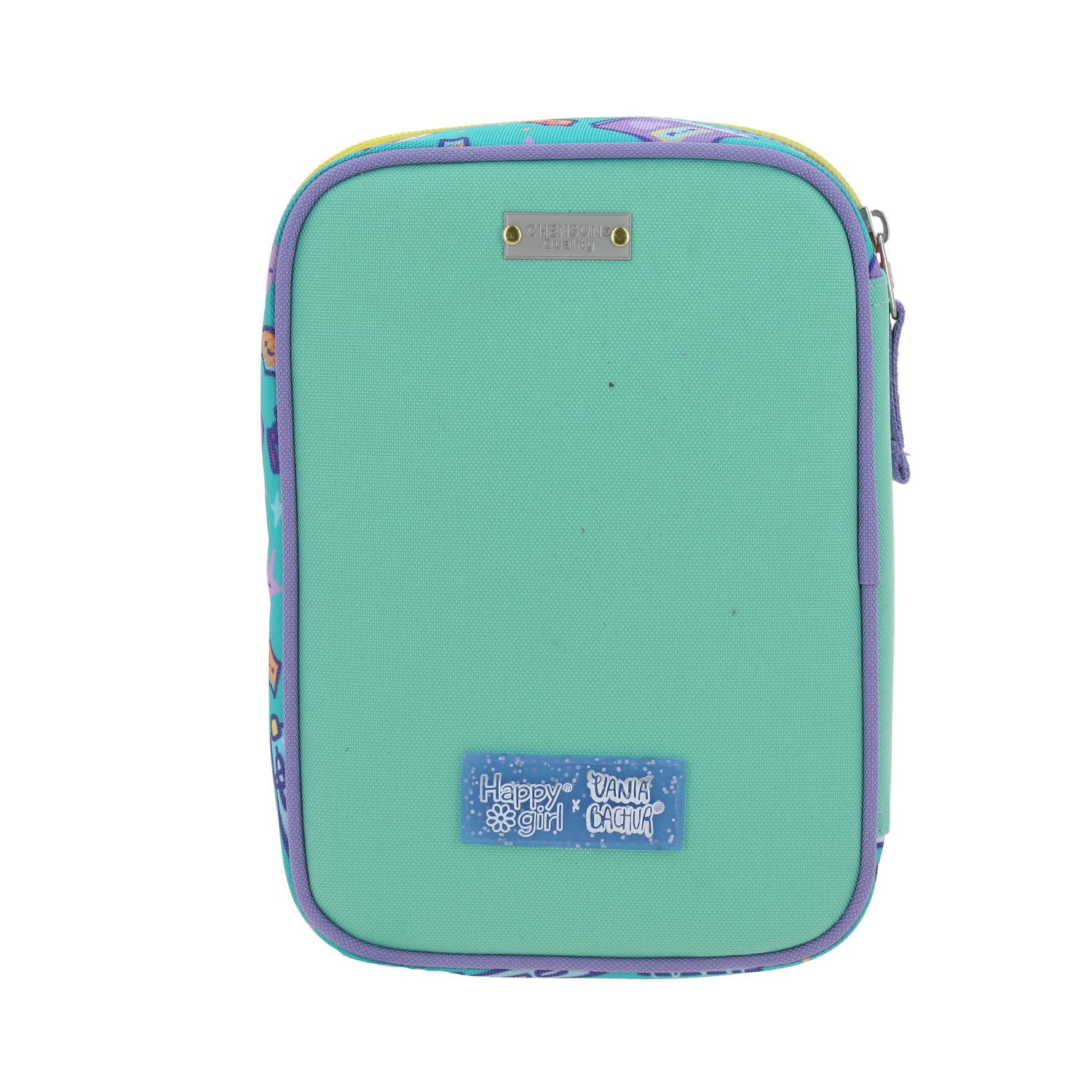 Lapicera escolar para niña Vania Bachur turquesa con amplio compartimento 4