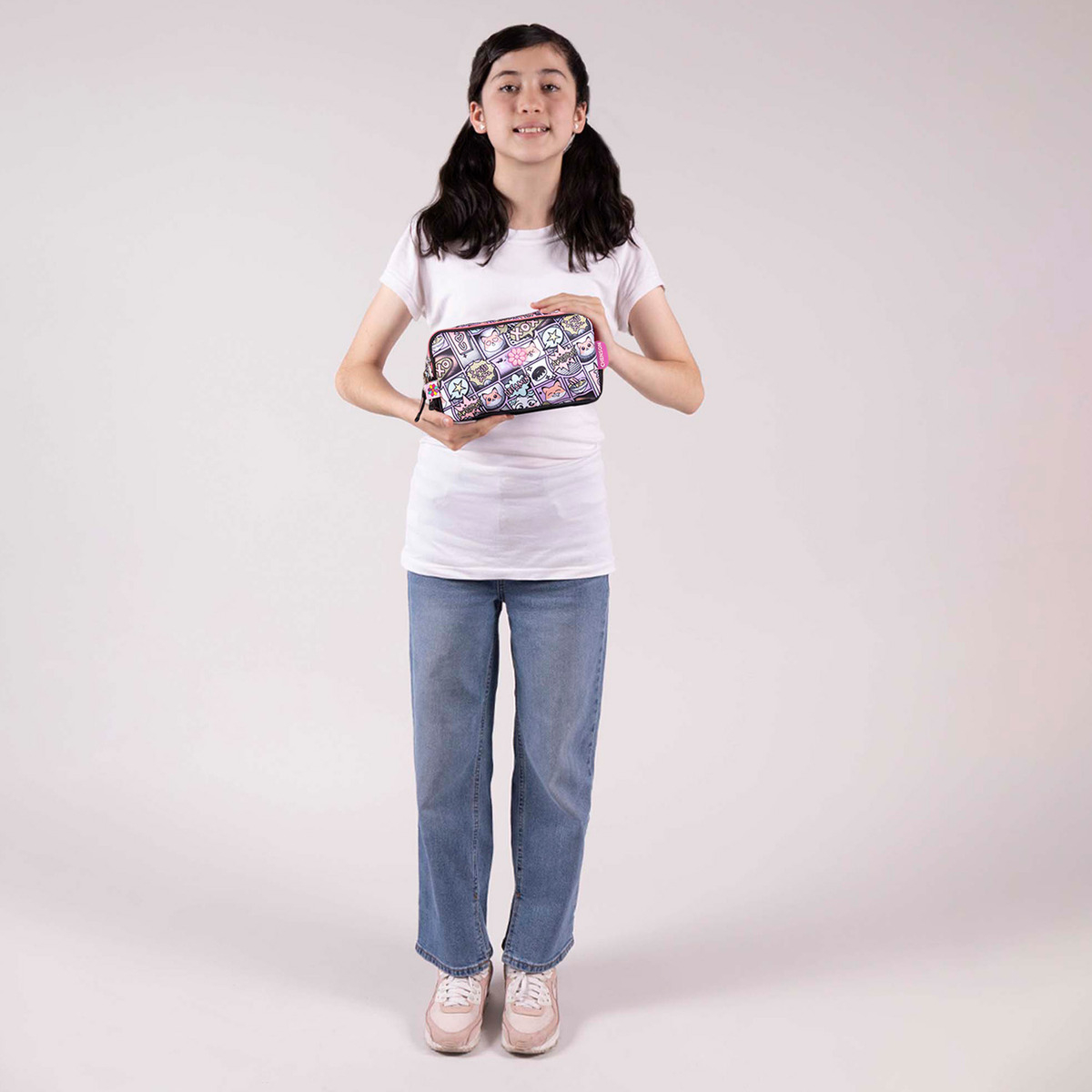 Lapicera Estuche Chenson Happy Girl Mixco Para Niña 2 Cierre Color Negro Lisa - vista 2