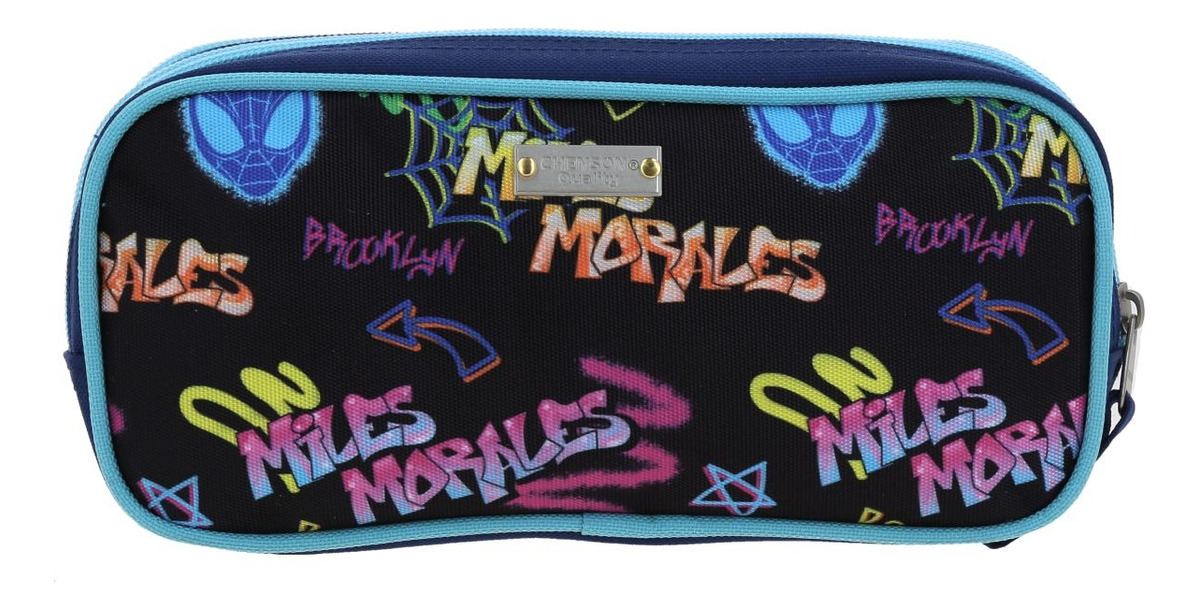 Lapicera Estuche Chenson Miles Morales Spiderman Trector Color Azul Lisa 2