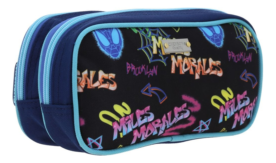 Lapicera Estuche Chenson Miles Morales Spiderman Trector Color Azul Lisa 3