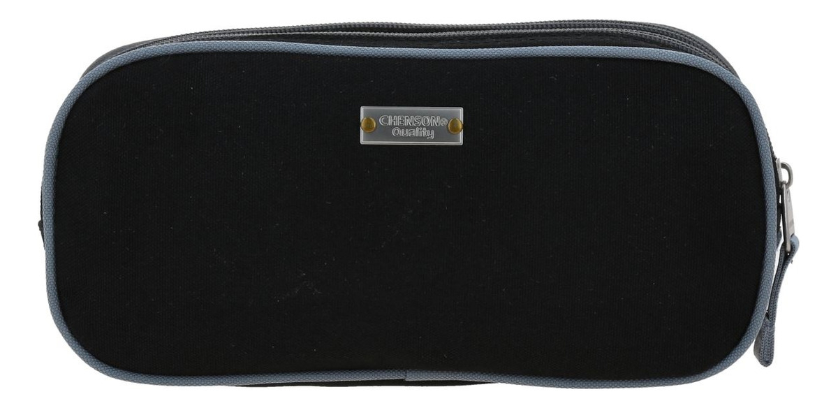 Lapicera Estuche Chenson Strong 2 Compartimento Niño Escolar Color Negro Lisa 2