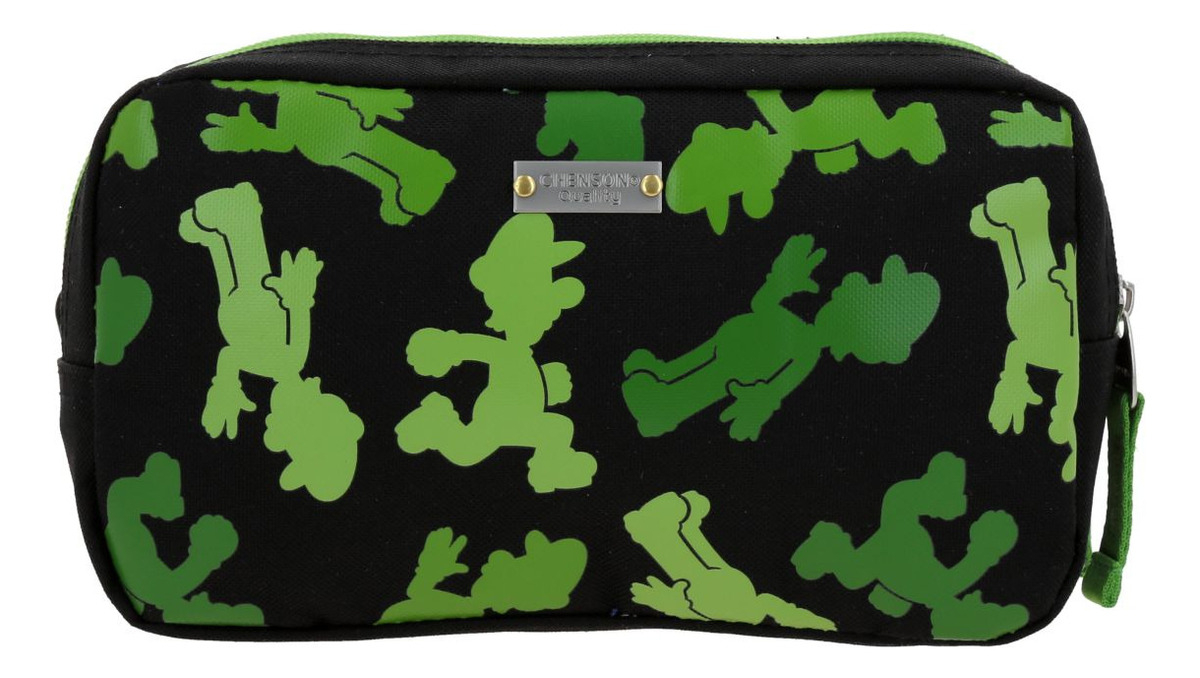 Lapicera Estuche Chenson Super Mario Luigui Tonska Para Niño Color Negro Liso 2