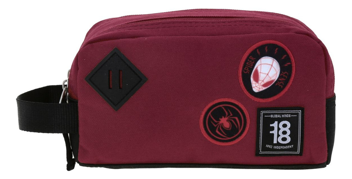 Lapicera Estuche Juvenil Chenson 1818 Paider Miles Morales Color Bordó Liso