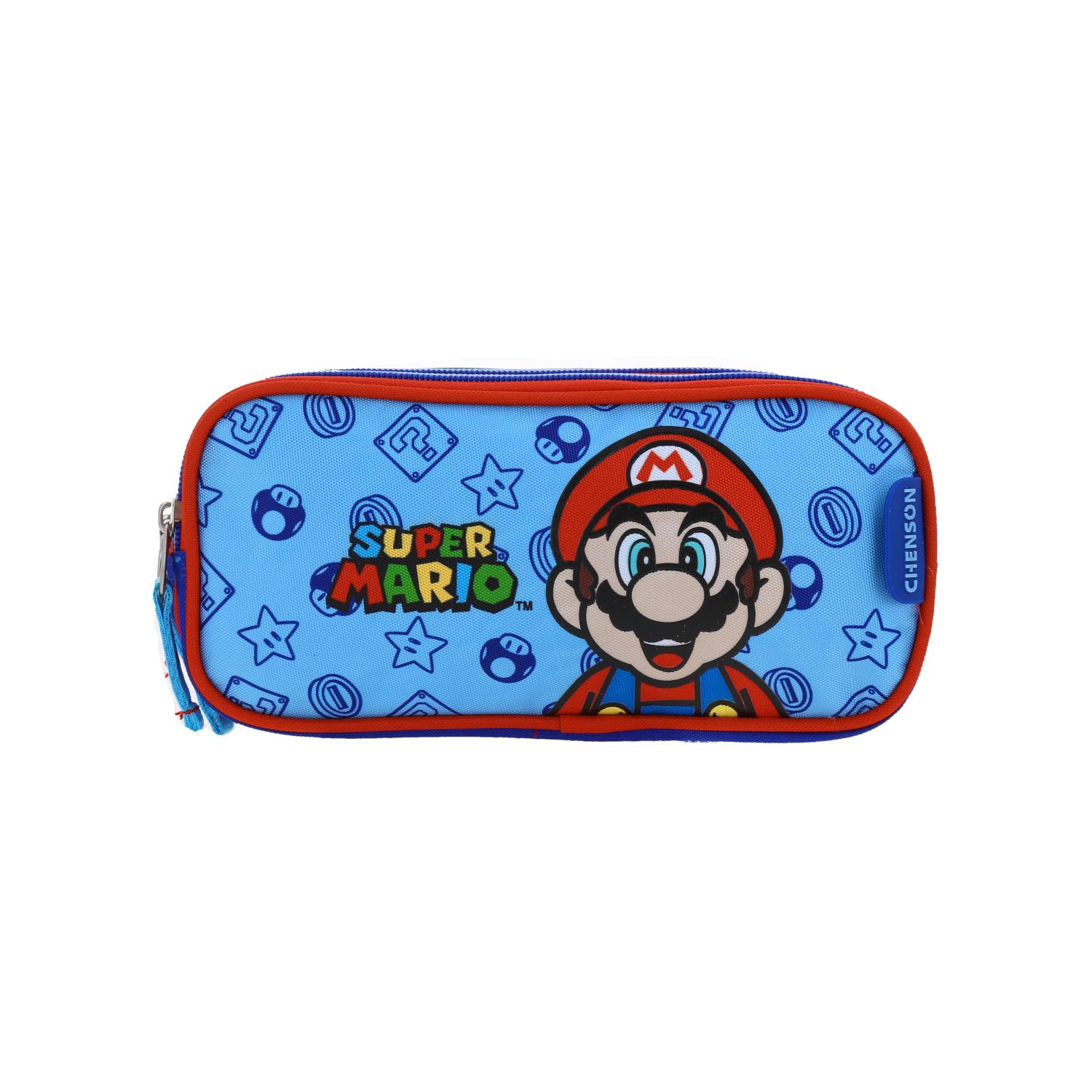 Lapicera Mario Bros by Chenson Azul Doble Compartimento para Niños