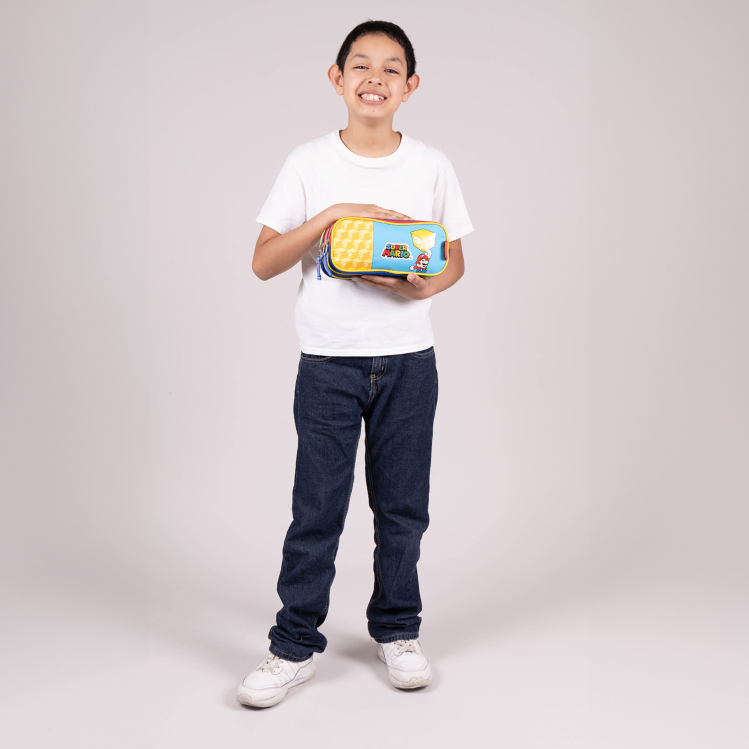 Lapicera Mario Bros by Chenson Azul para Uso Escolar Infantil con Triple Compartimento - vista 2