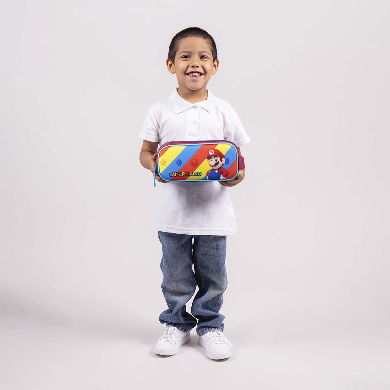 Lapicera Mario Bros by Chenson Roja con Triple Compartimento para Niños - vista 2