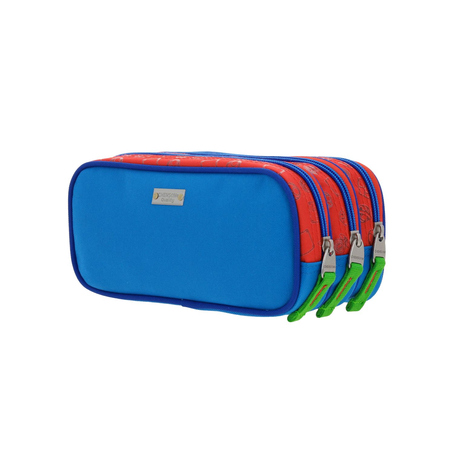 Lapicera Mario Bros by Chenson roja para niño con triple compartimento 5