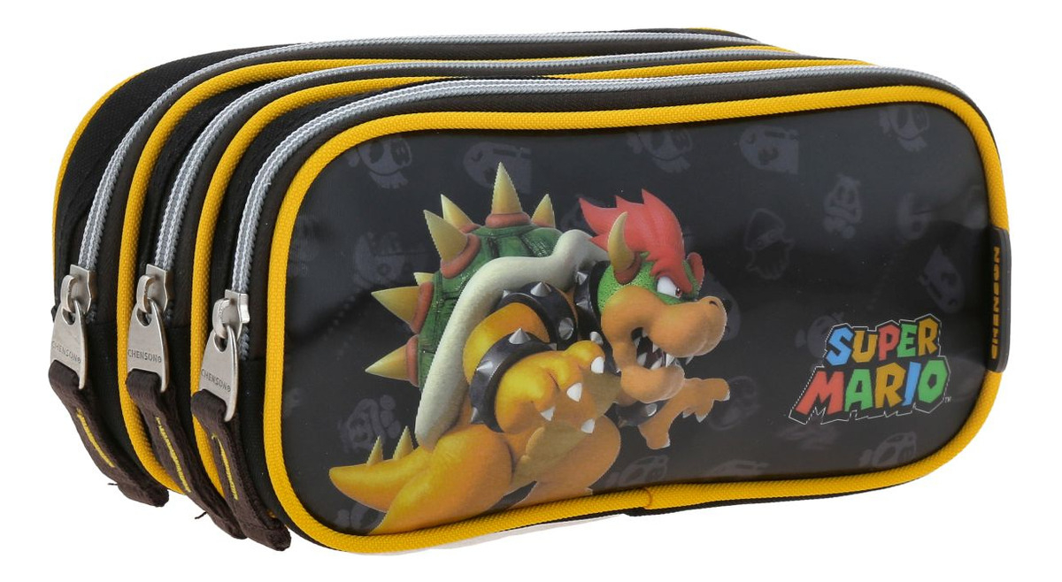 Lapicera Triple Escolar Chenson Mario Bros Bowser Woat 2