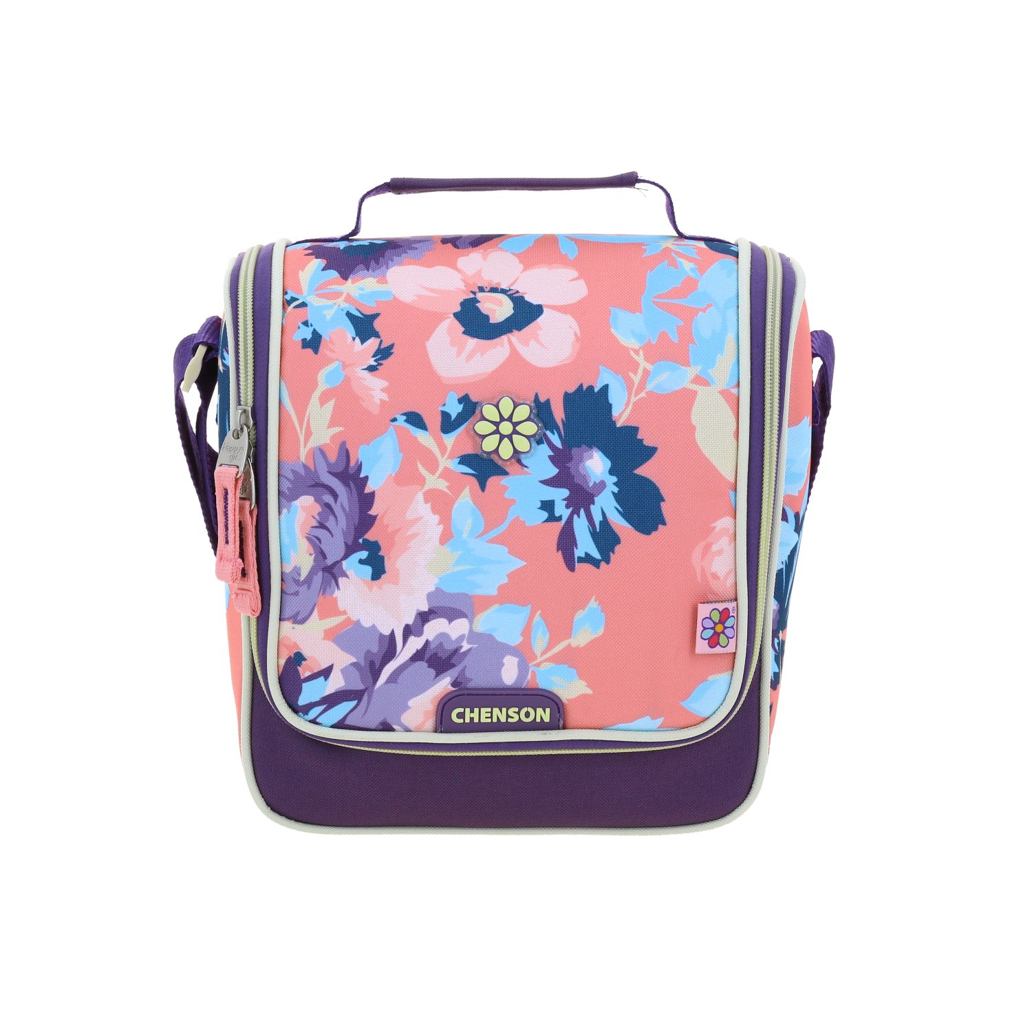 Lonchera escolar Happy Girl by Chenson rosa con forro térmico y asa ajustable