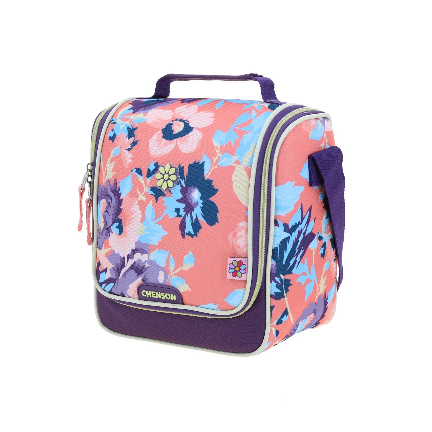 Lonchera escolar Happy Girl by Chenson rosa con forro térmico y asa ajustable 2