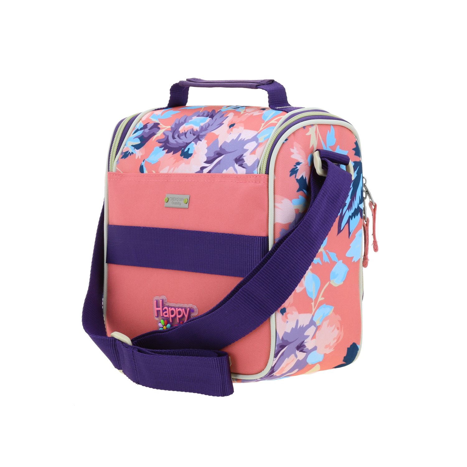 Lonchera escolar Happy Girl by Chenson rosa con forro térmico y asa ajustable 5