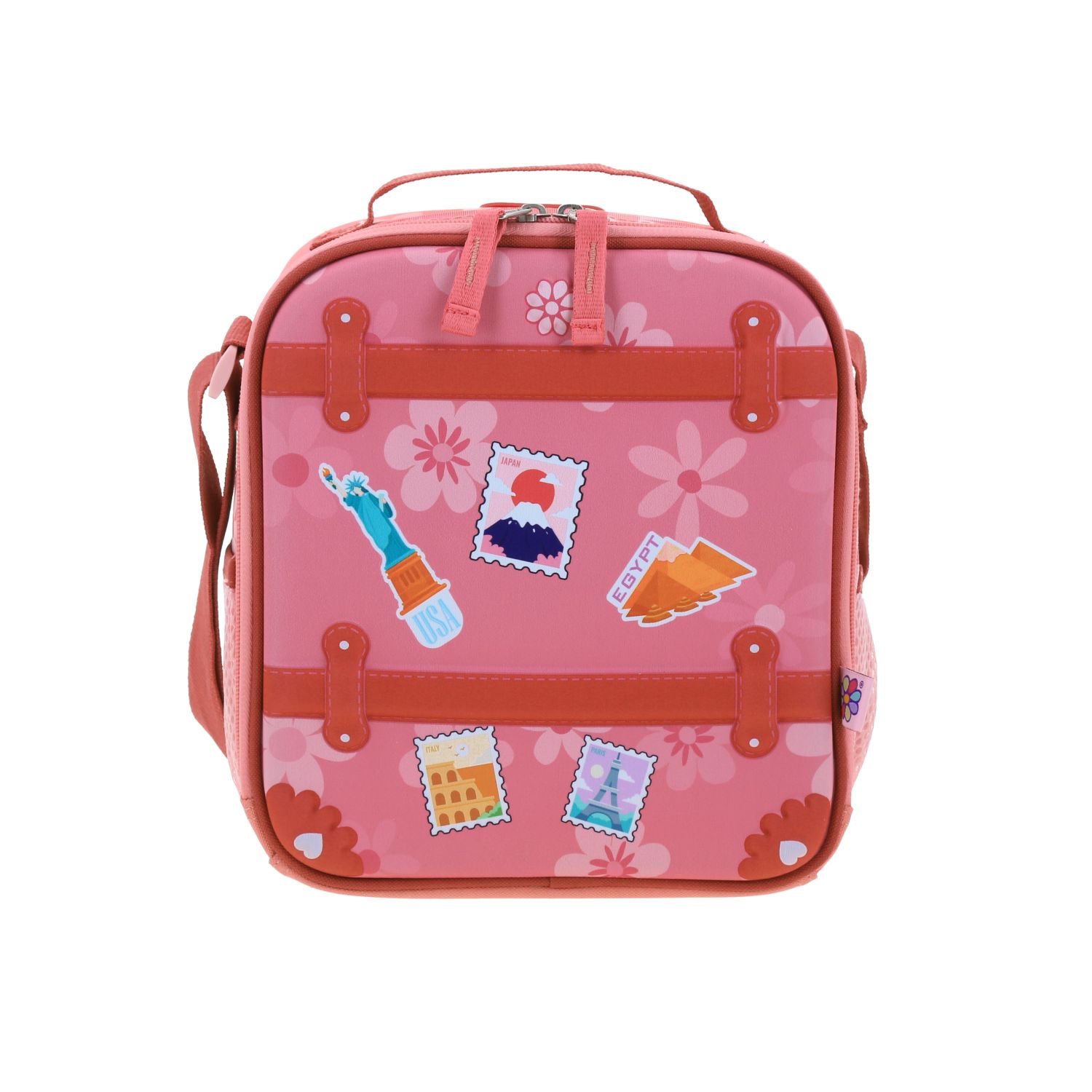 Lonchera escolar Happy Girl by Chenson rosa con forro térmico y compartimento amplio