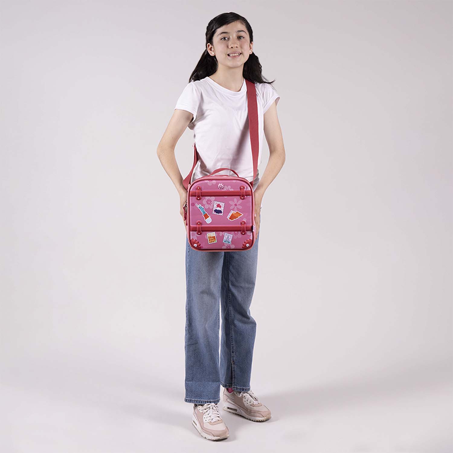 Lonchera escolar Happy Girl by Chenson rosa con forro térmico y compartimento amplio - vista 2