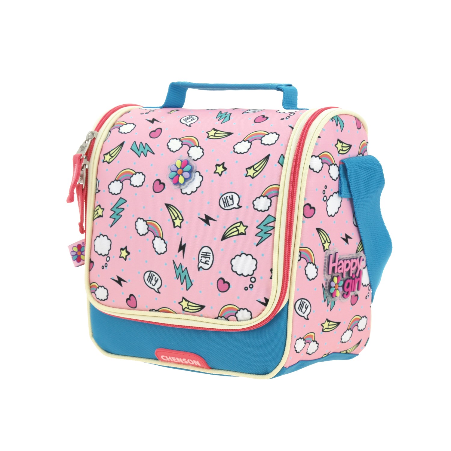 Lonchera escolar Happy Girl Rosa con forro térmico ideal para niñas 2