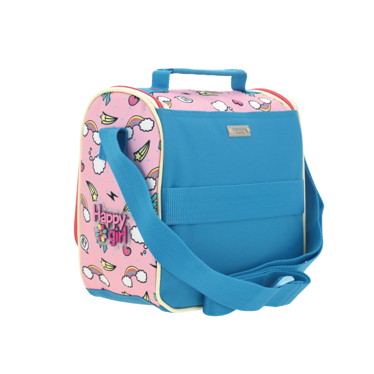 Lonchera escolar Happy Girl Rosa con forro térmico ideal para niñas 3