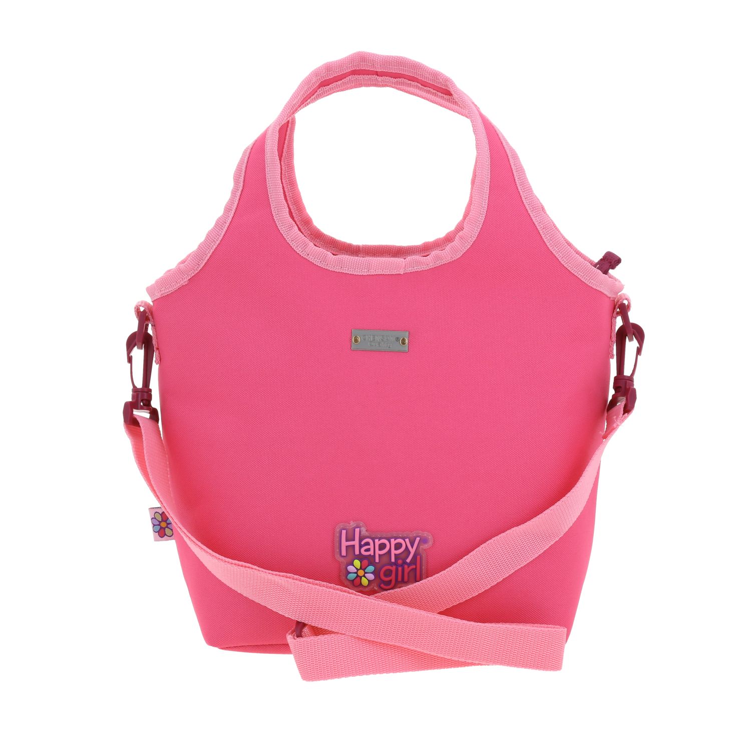 Lonchera escolar Happy Girl rosa con forro térmico – Ideal para secundaria 4
