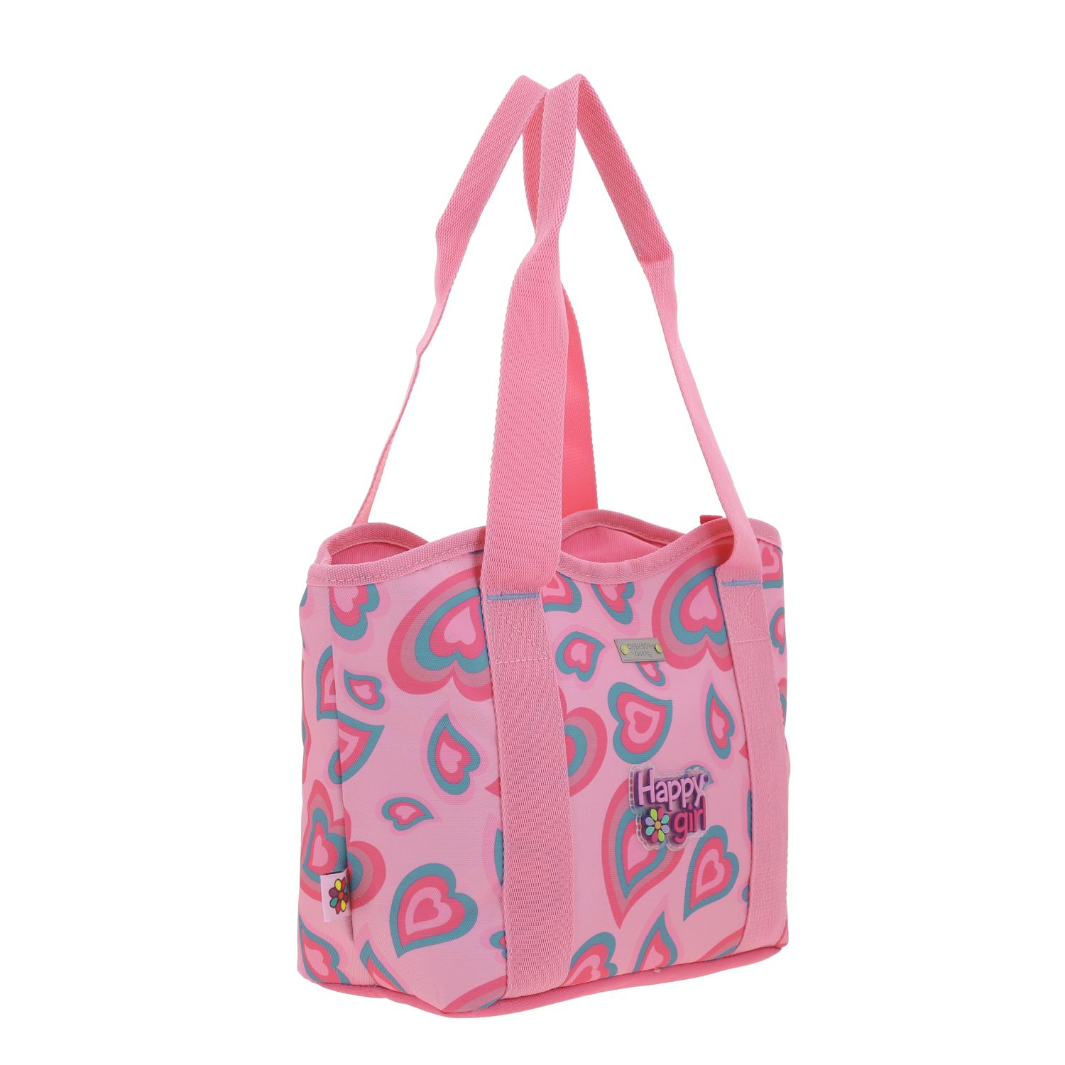 Lonchera escolar Happy Girl rosa térmica para niña – Ideal para primaria 3