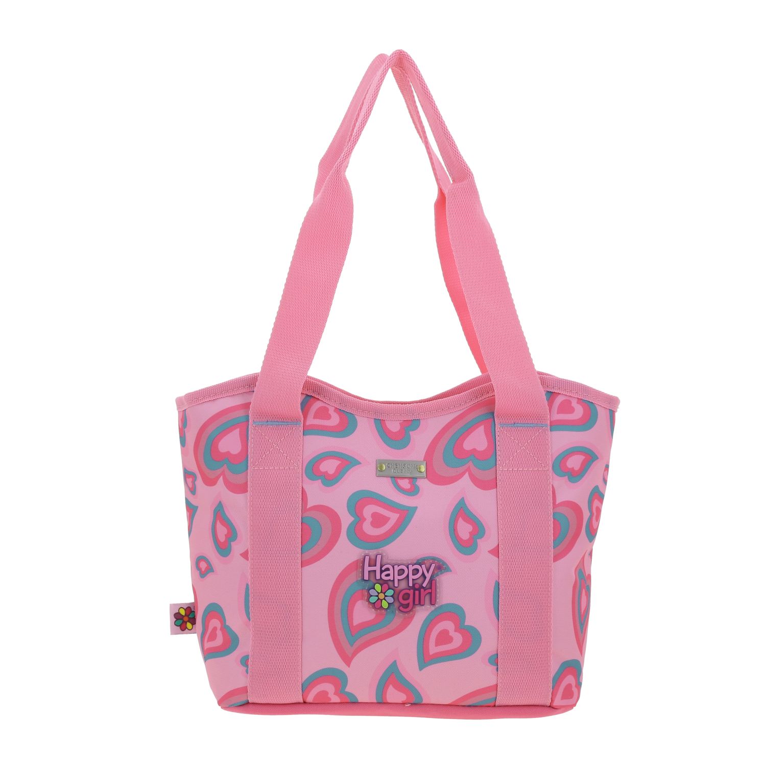 Lonchera escolar Happy Girl rosa térmica para niña – Ideal para primaria 4