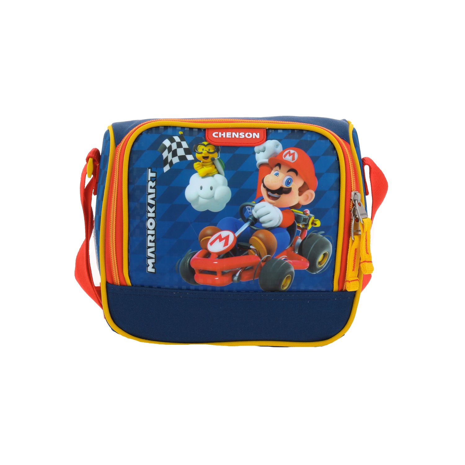 Lonchera escolar Mario Bros by Chenson azul con forro térmico y asa ajustable