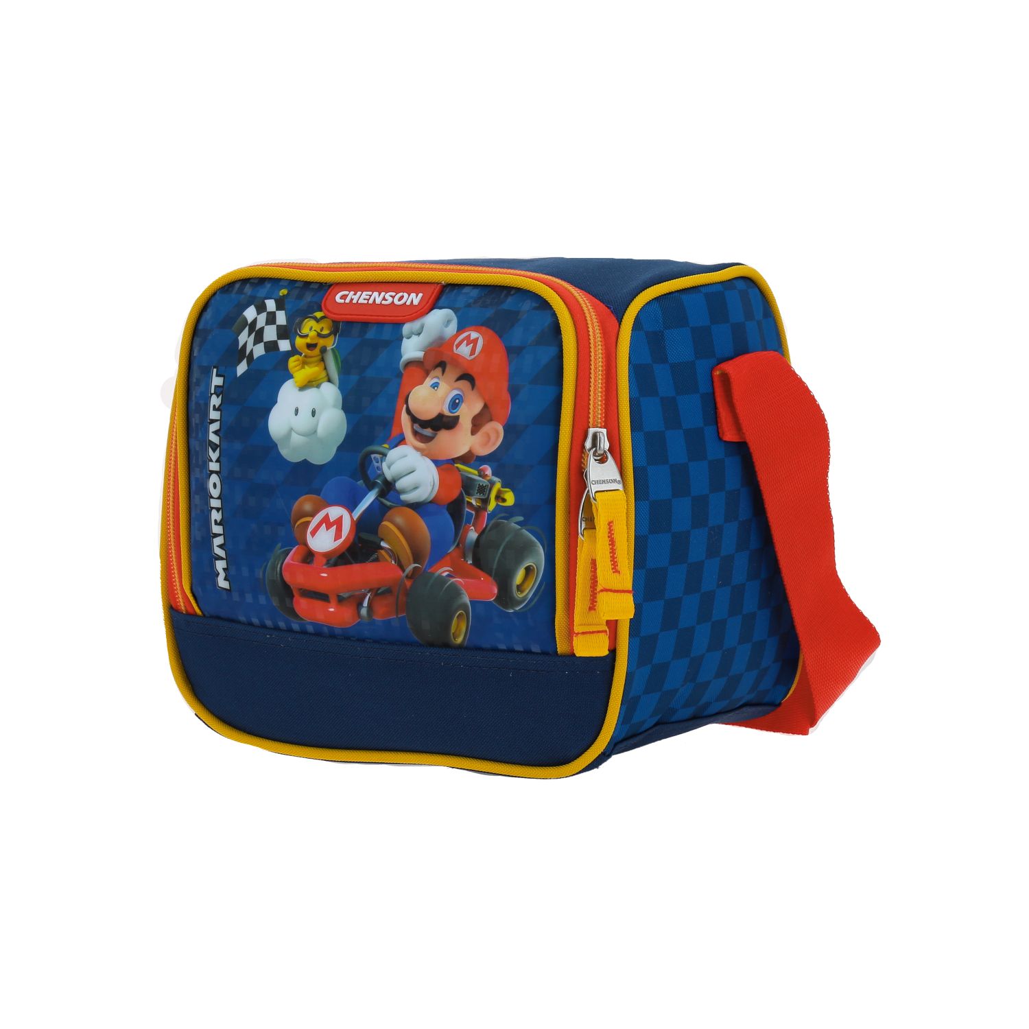Lonchera escolar Mario Bros by Chenson azul con forro térmico y asa ajustable 2