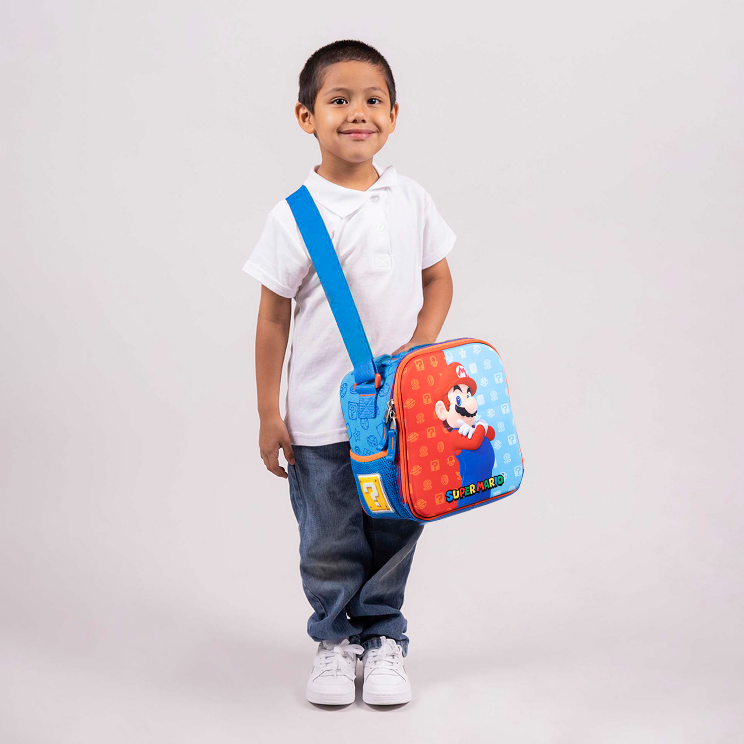 Lonchera escolar Mario Bros by Chenson en azul con forro térmico - vista 2