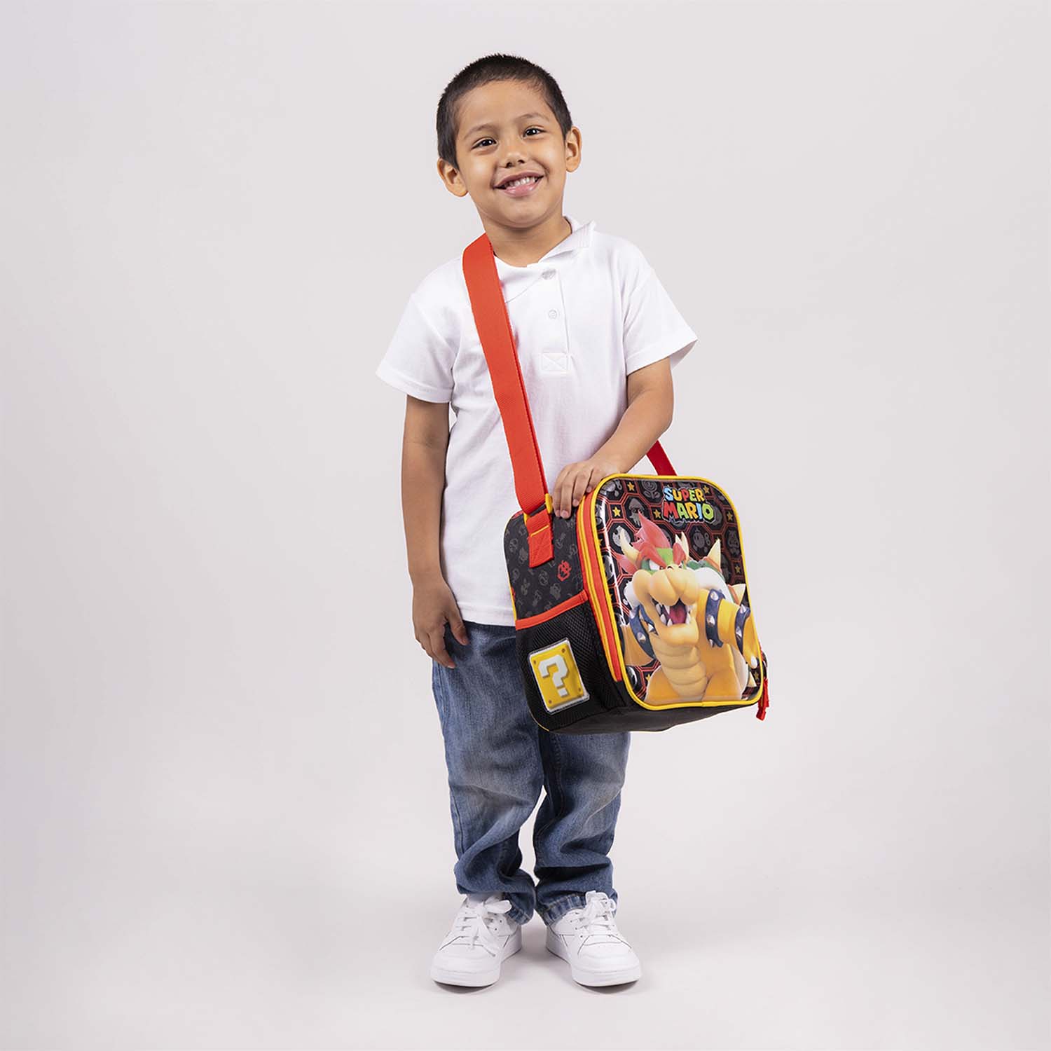 Lonchera escolar Mario Bros by Chenson negra con forro térmico para niños - vista 2