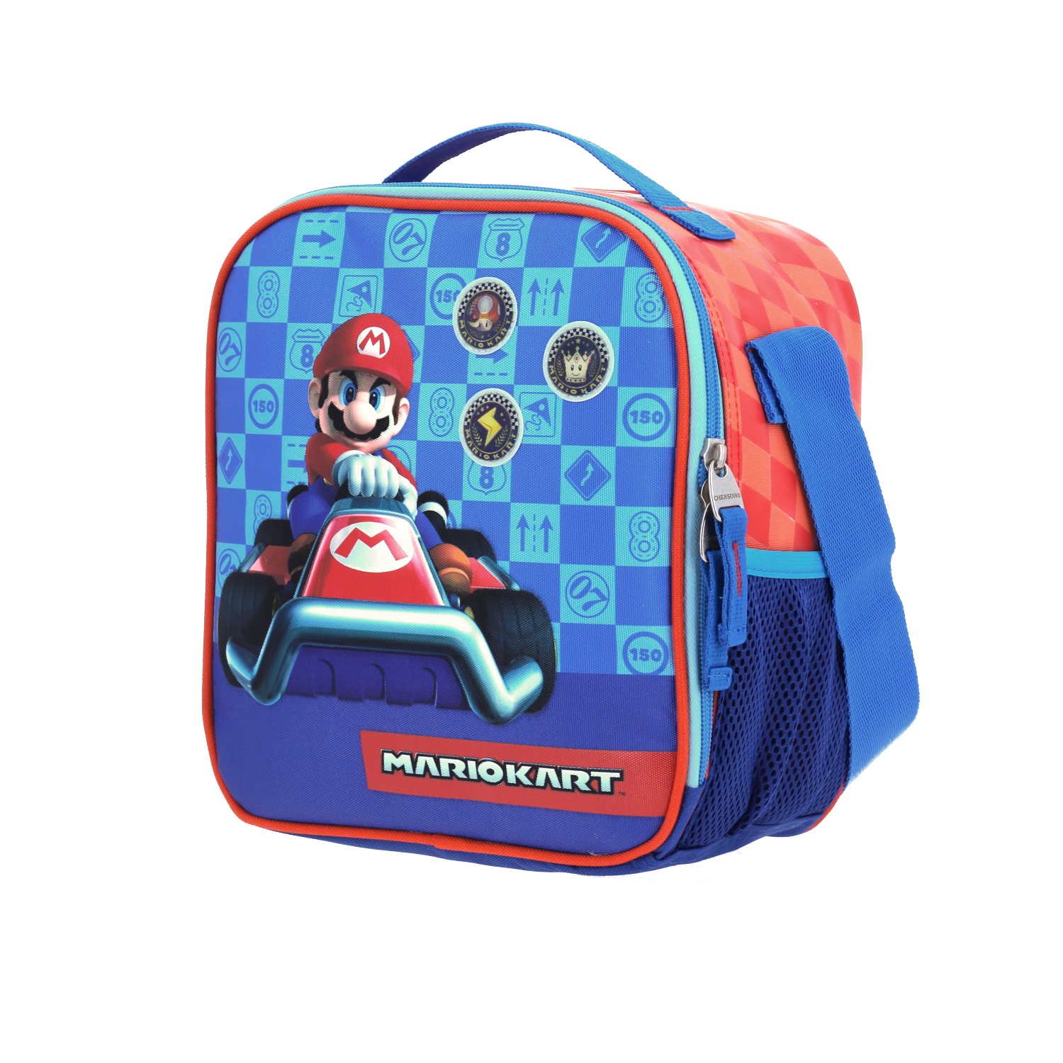 Lonchera escolar Mario Bros by Chenson roja con forro térmico y asa ajustable 2