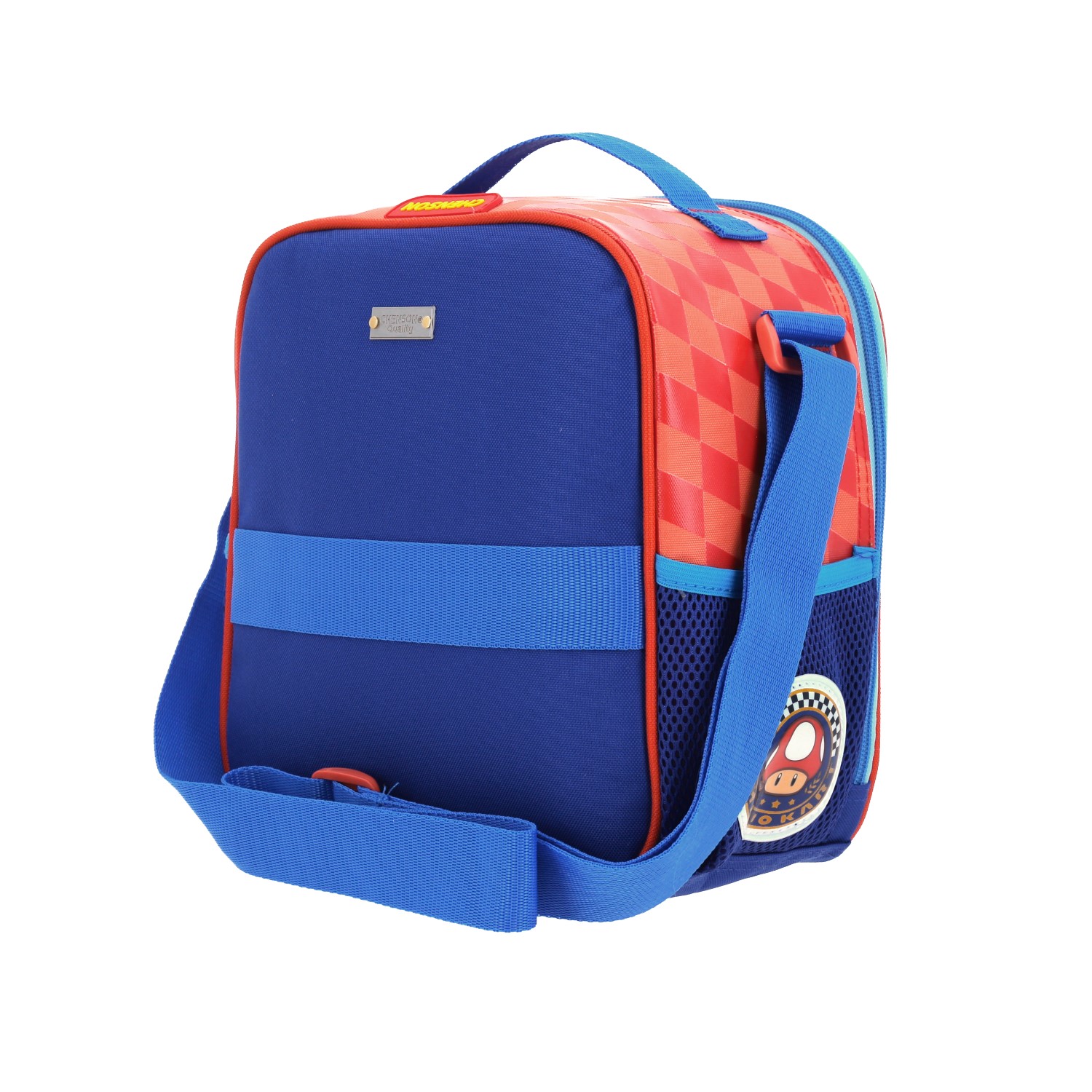 Lonchera escolar Mario Bros by Chenson roja con forro térmico y asa ajustable 5