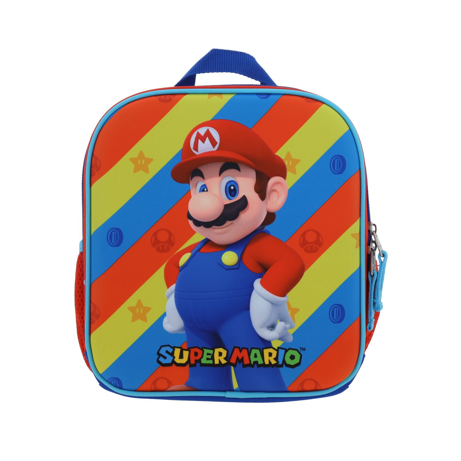 Lonchera escolar Mario Bros by Chenson roja con forro térmico y bolsillo lateral