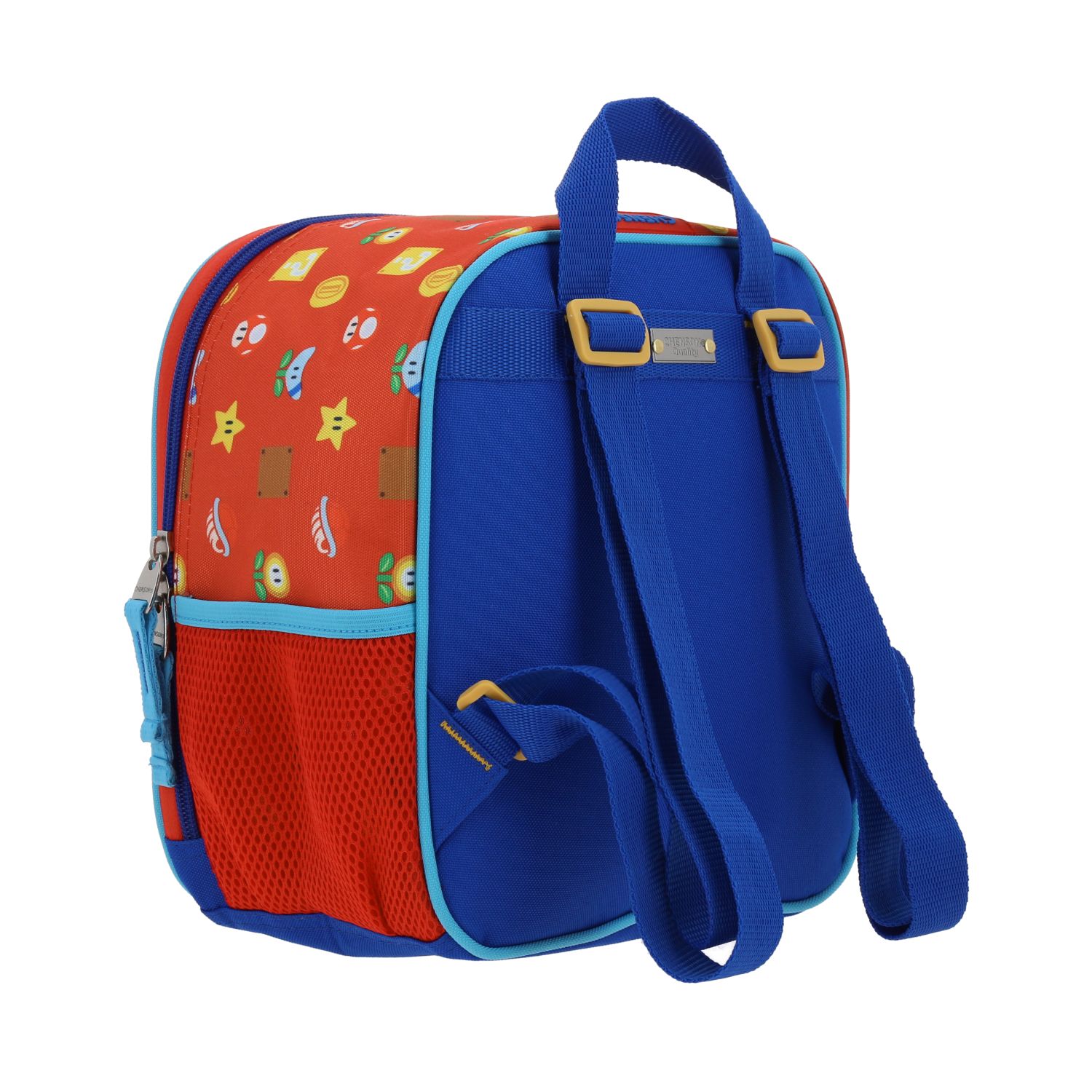 Lonchera escolar Mario Bros by Chenson roja con forro térmico y bolsillo lateral 3