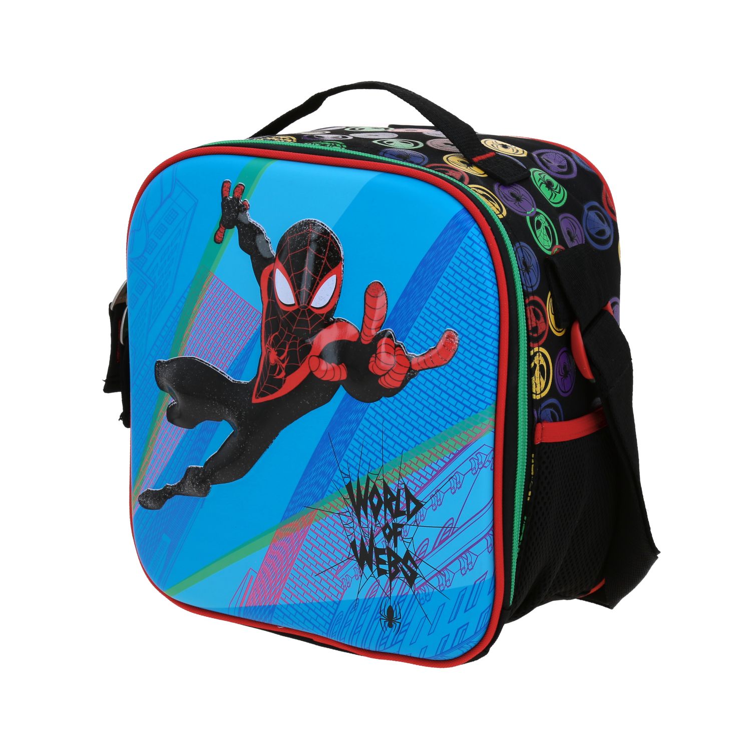 Lonchera escolar Miles Morales by Chenson, negra y térmica para niños 2