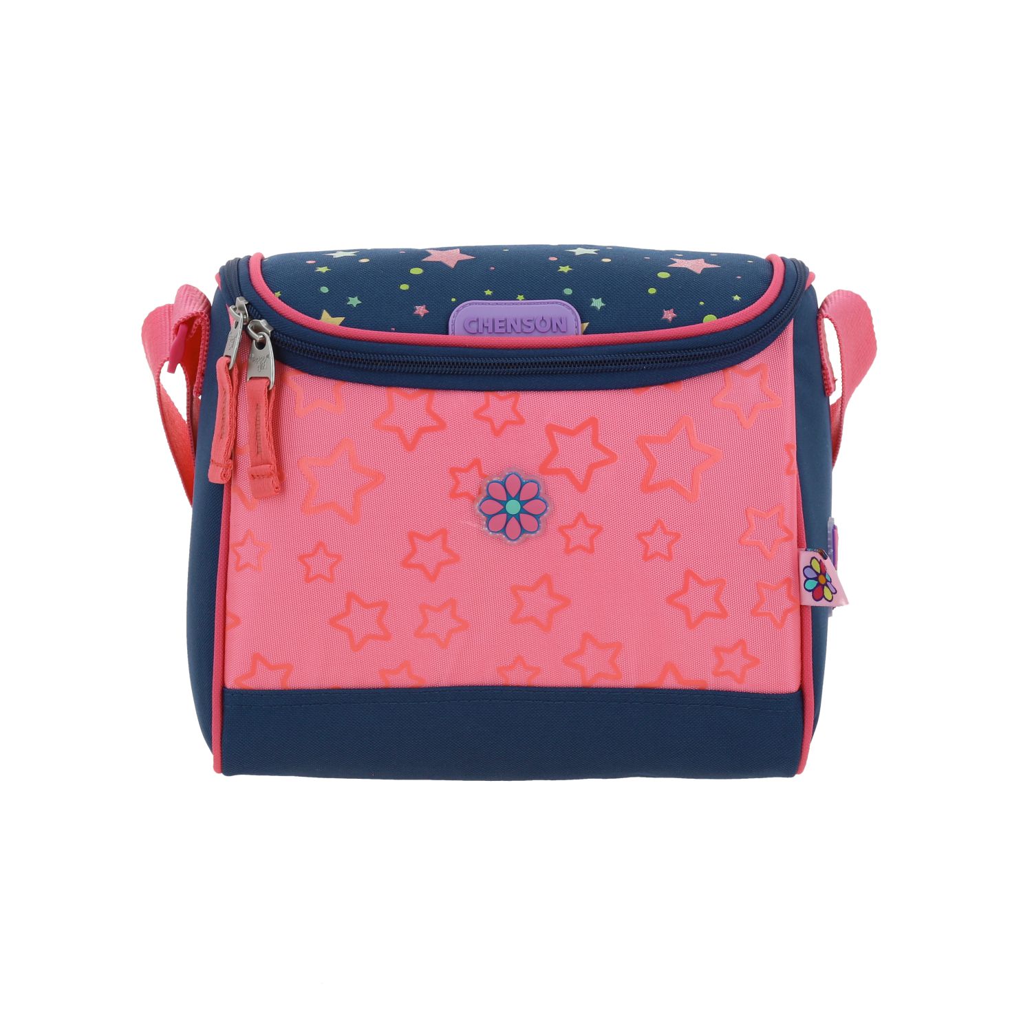 Lonchera escolar térmica Happy Girl by Chenson azul con asa ajustable