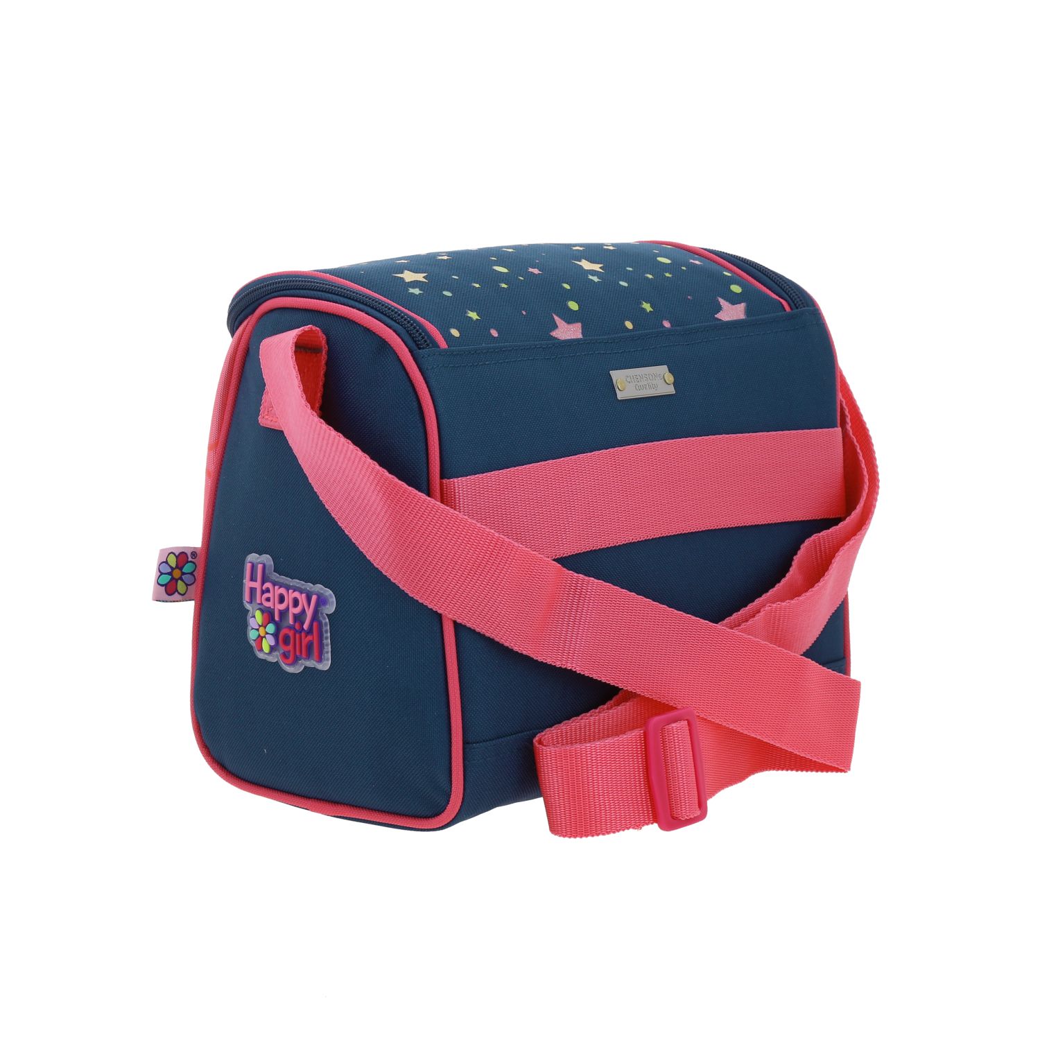 Lonchera escolar térmica Happy Girl by Chenson azul con asa ajustable 3