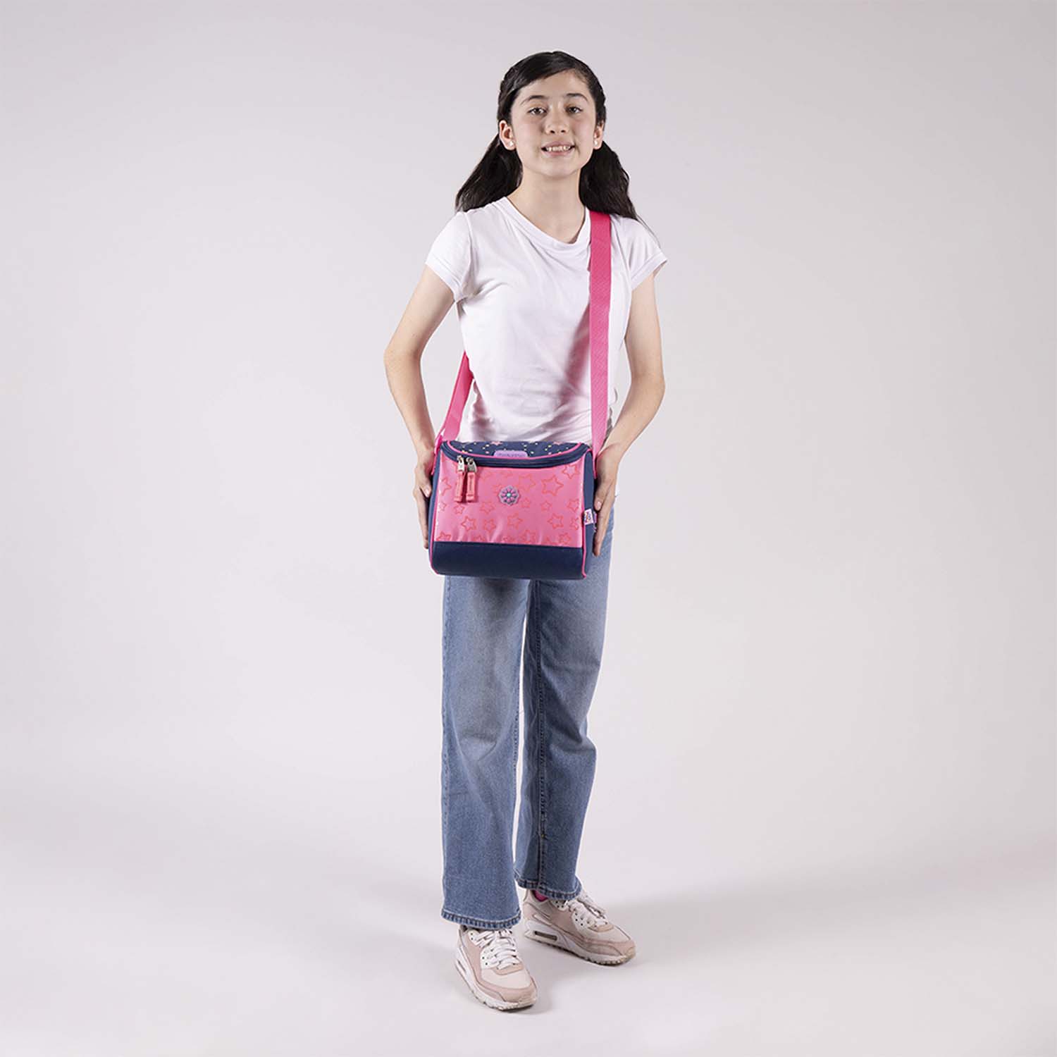 Lonchera escolar térmica Happy Girl by Chenson azul con asa ajustable - vista 2