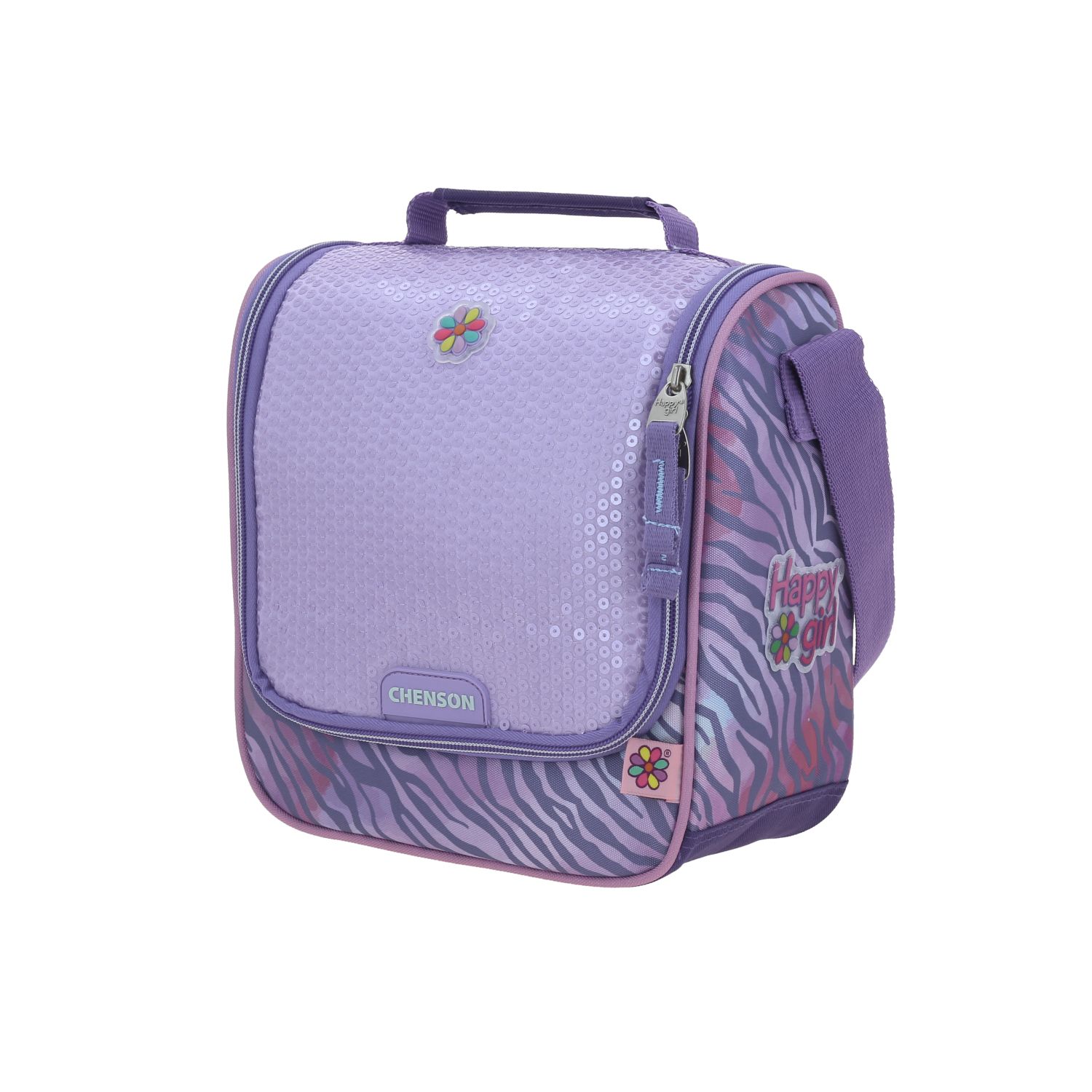 Lonchera escolar térmica Happy Girl by Chenson color uva para niña – Ideal para secundaria 2
