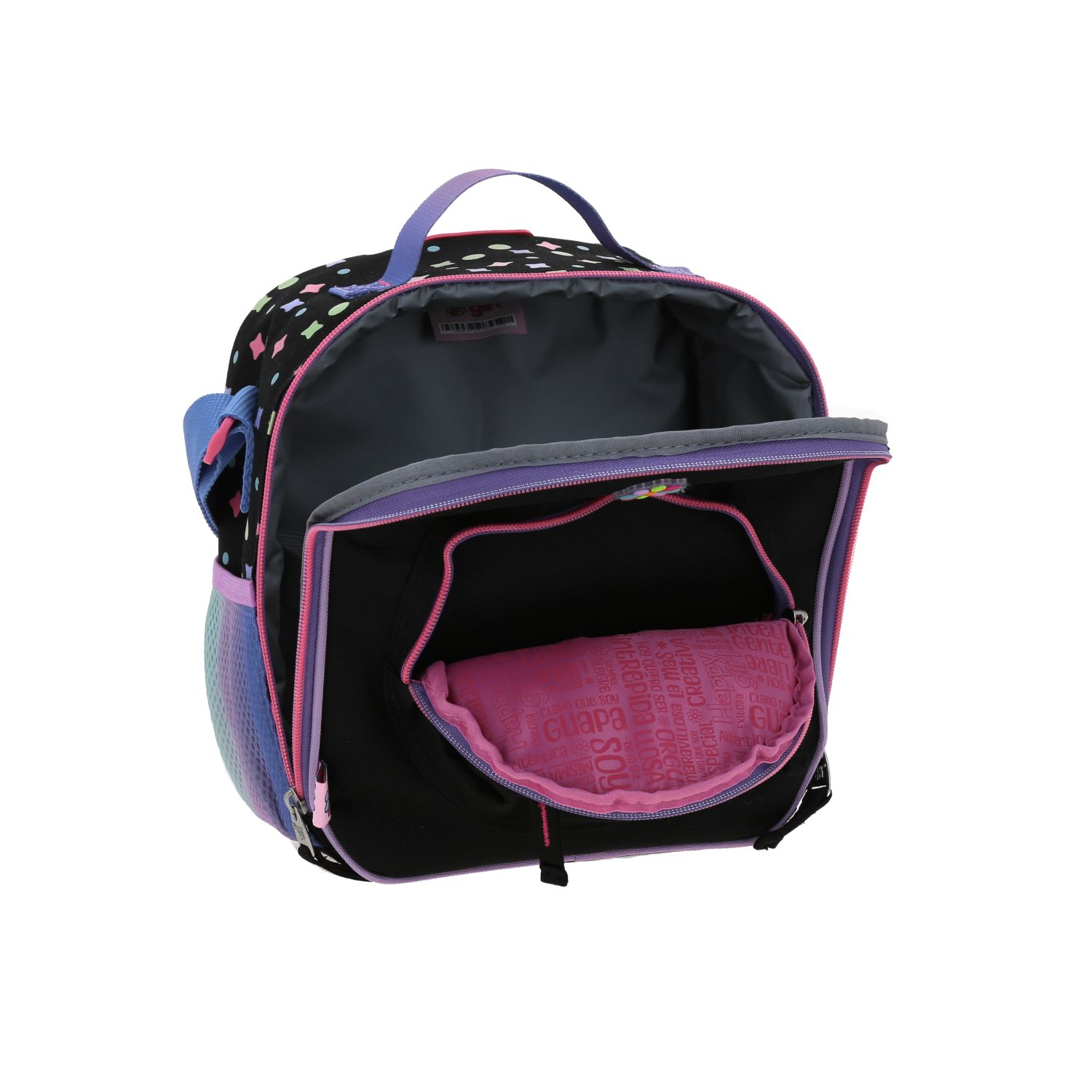 Lonchera escolar térmica Happy Girl by Chenson negra para niña – Ideal para el colegio - vista 2