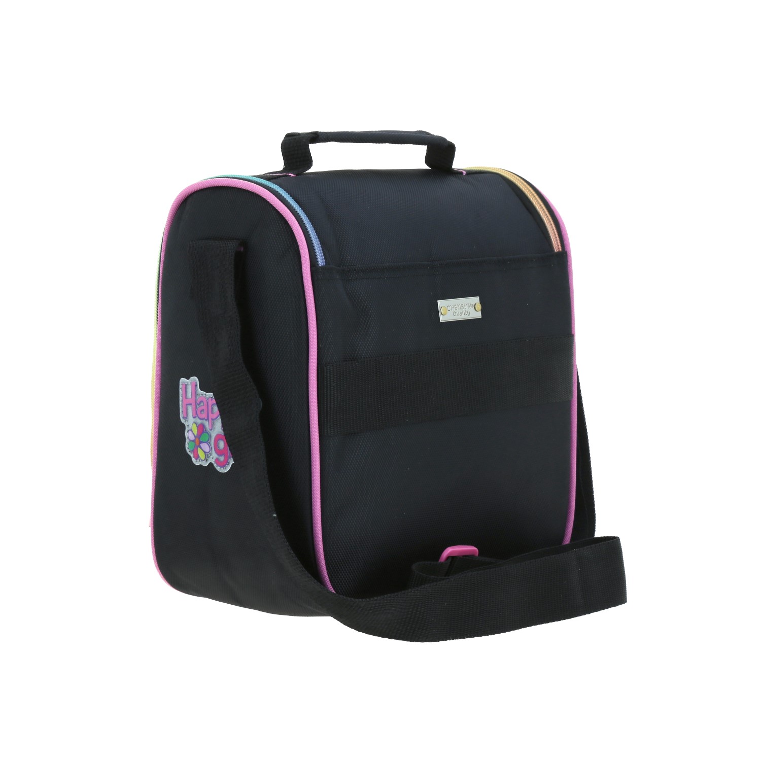 Lonchera escolar térmica Happy Girl by Chenson negra para niña | Ideal para secundaria 3