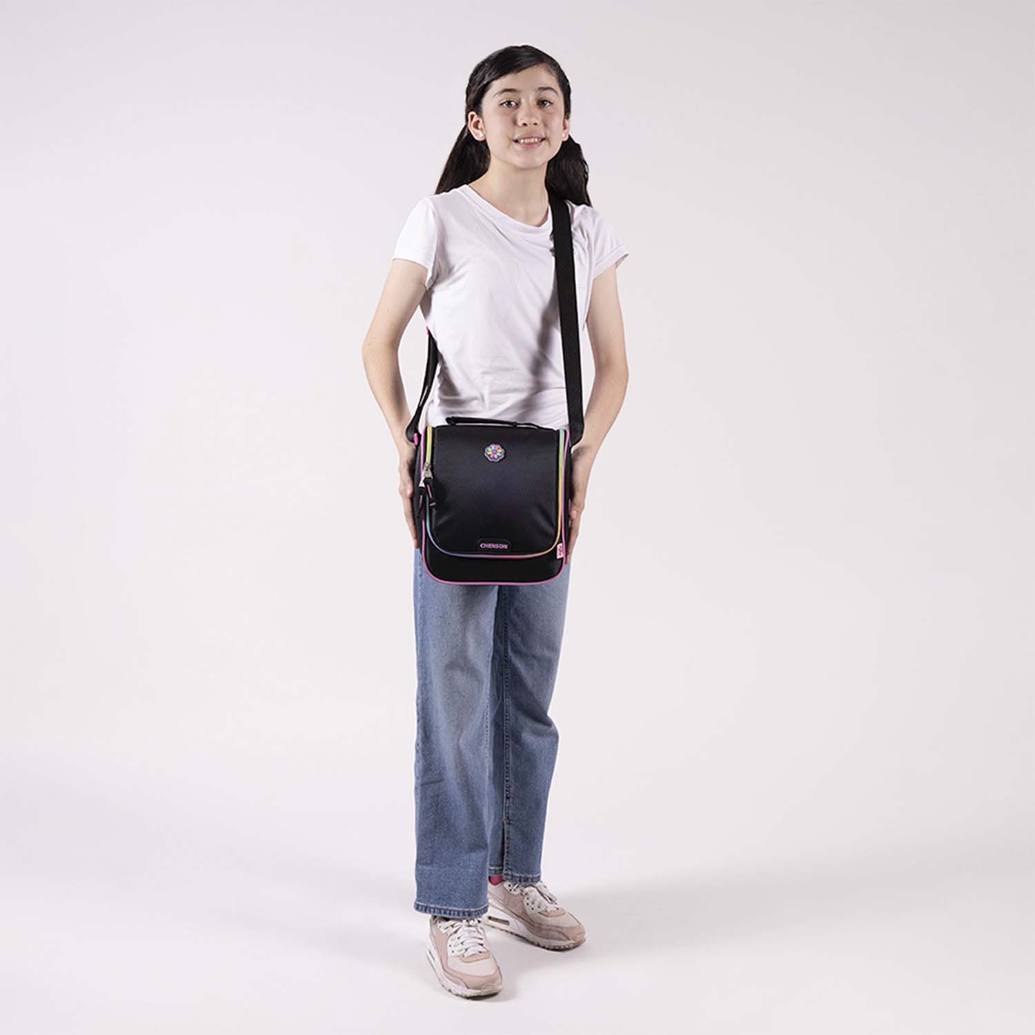 Lonchera escolar térmica Happy Girl by Chenson negra para niña | Ideal para secundaria - vista 2