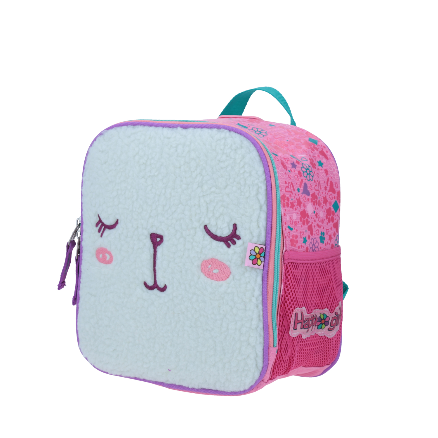 Lonchera escolar térmica Happy Girl gris con amplio compartimento para niña 2