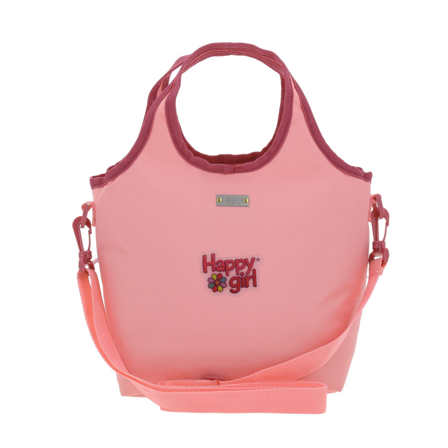 Lonchera escolar térmica Happy Girl rosa para niña – Ideal para secundaria 4