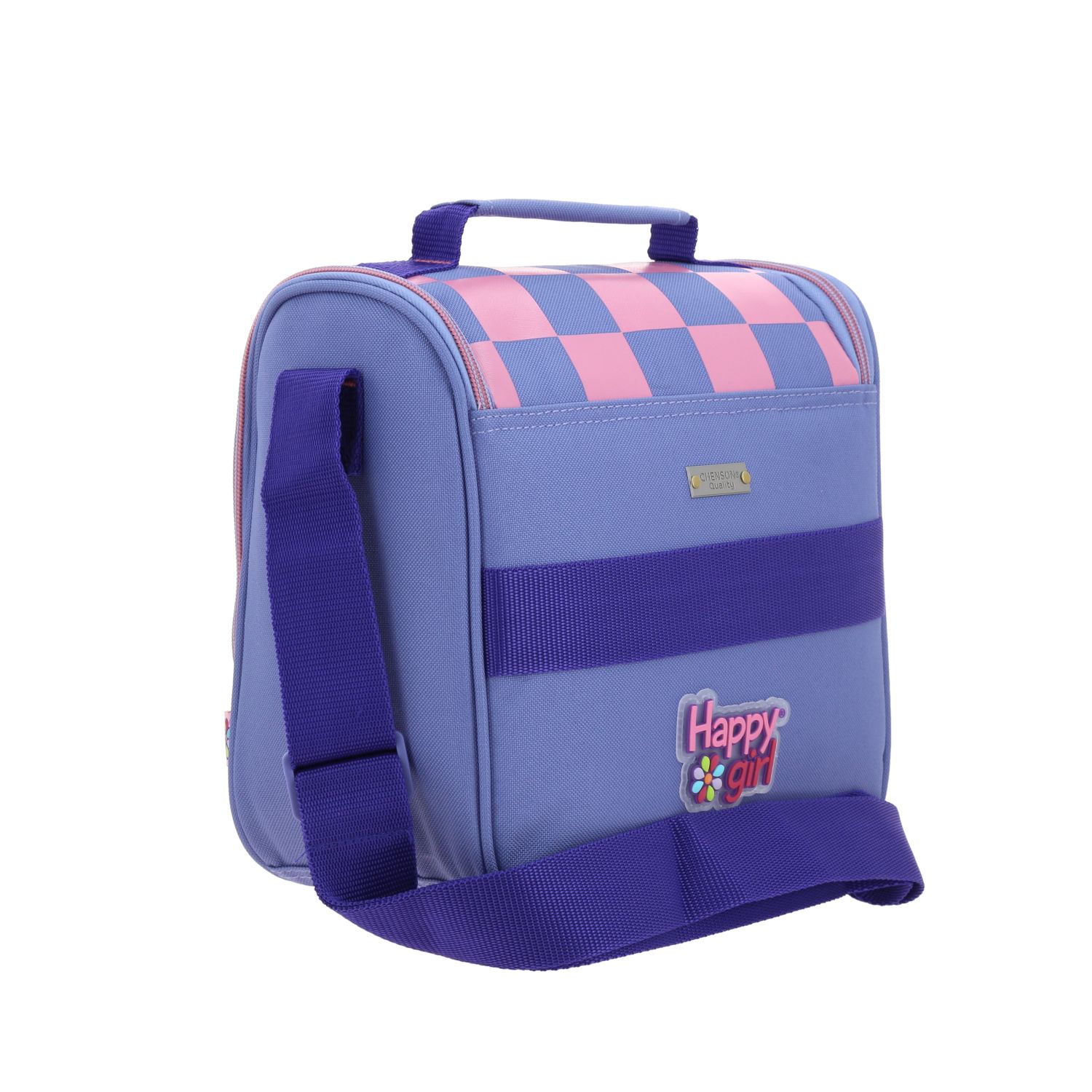 Lonchera escolar térmica Happy Girl uva con asa ajustable para secundaria 3