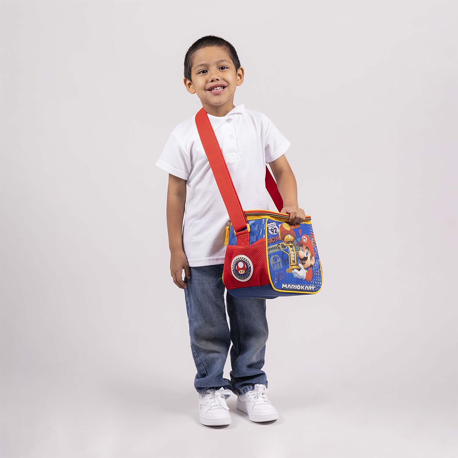 Lonchera escolar térmica Mario Bros azul para niño – Ideal para primaria - vista 2