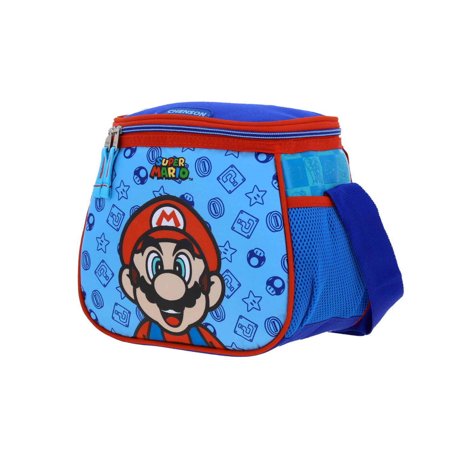 Lonchera Escolar Térmica Mario Bros by Chenson Azul con Asa Ajustable 2