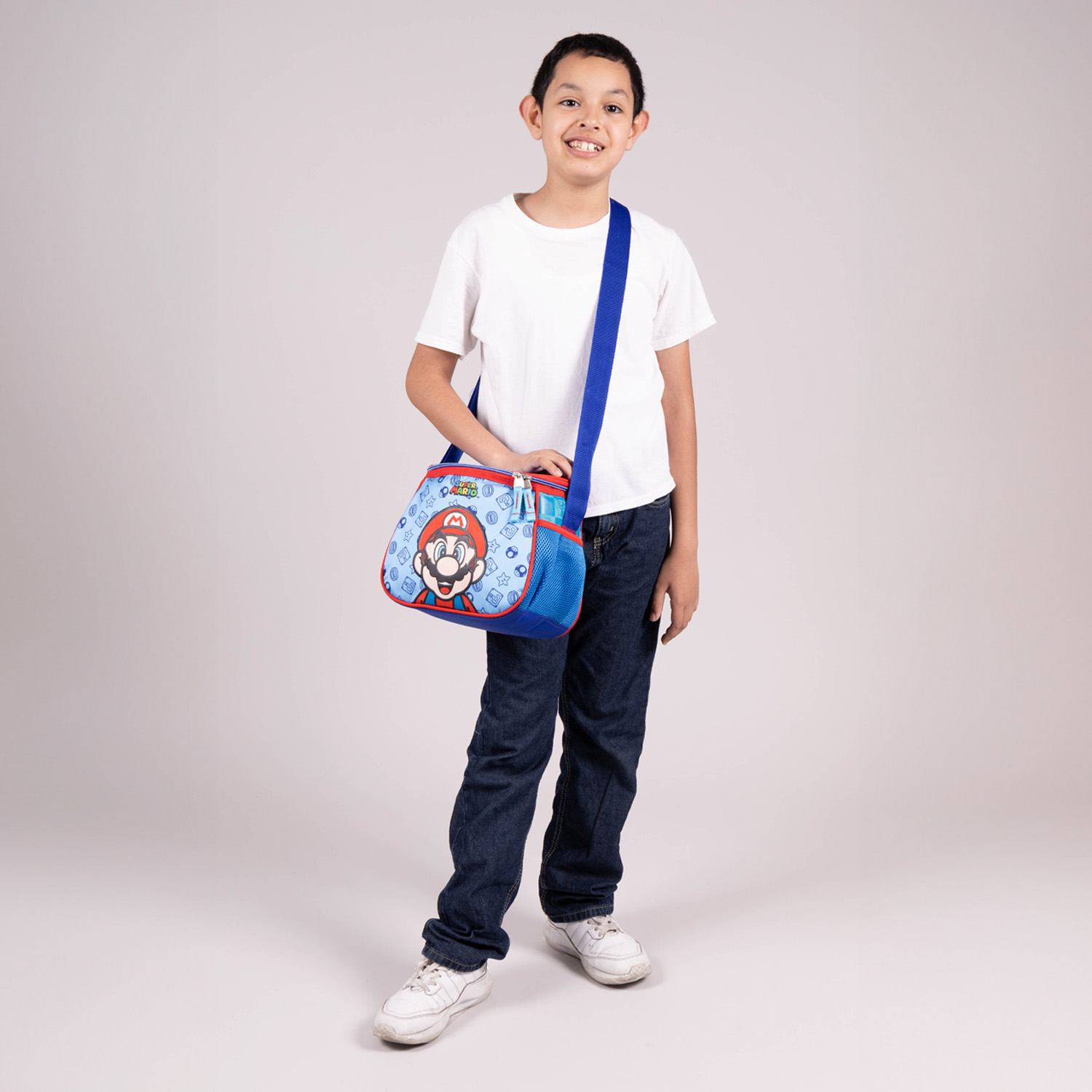 Lonchera Escolar Térmica Mario Bros by Chenson Azul con Asa Ajustable - vista 2