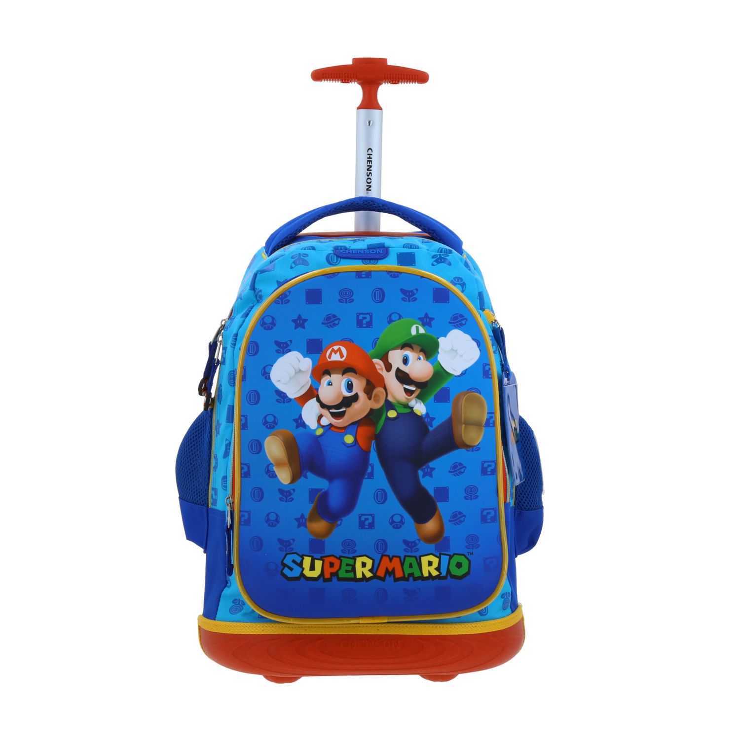 Maleta con ruedas Mario Bros azul para niños – Equipaje de viaje divertido