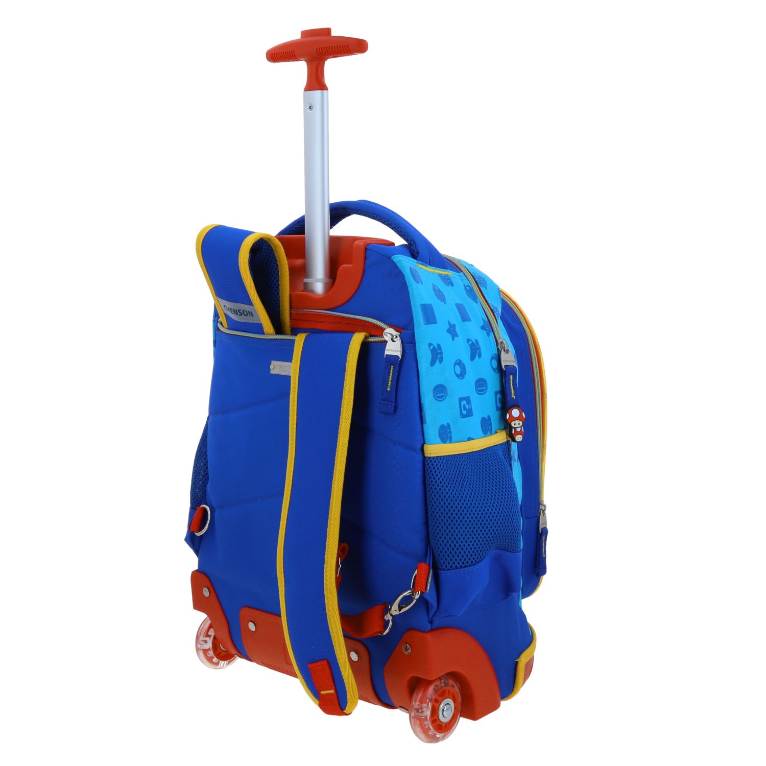 Maleta con ruedas Mario Bros azul para niños – Equipaje de viaje divertido 5
