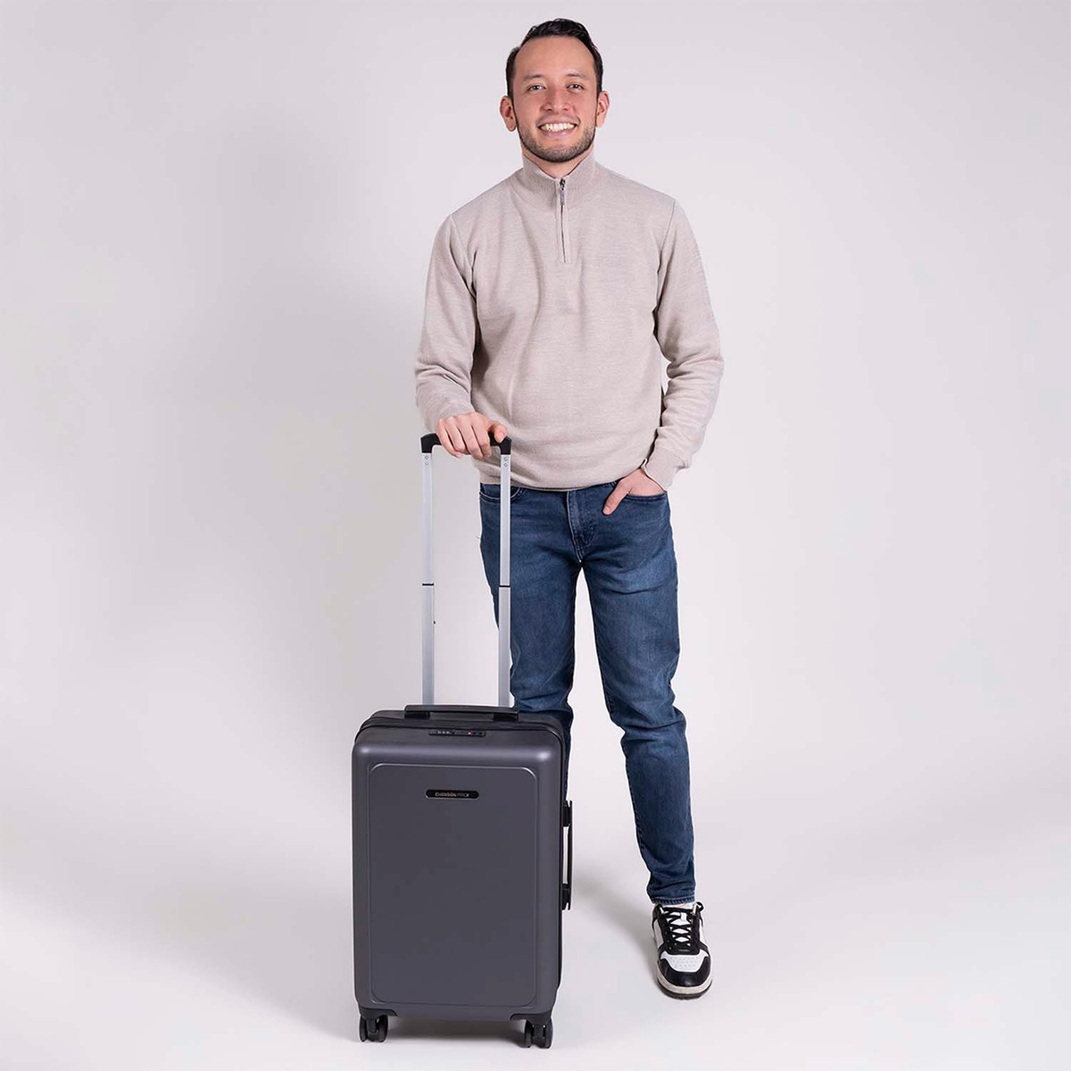 Maleta De Equipaje Chenson Pro Eros Color Gris 20 Pulgadas - vista 2