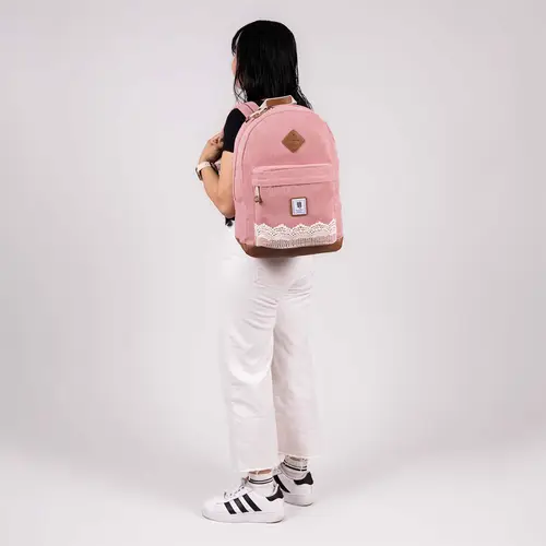 Mochila escolar juvenil 1818 by Chenson rosa con porta laptop 5