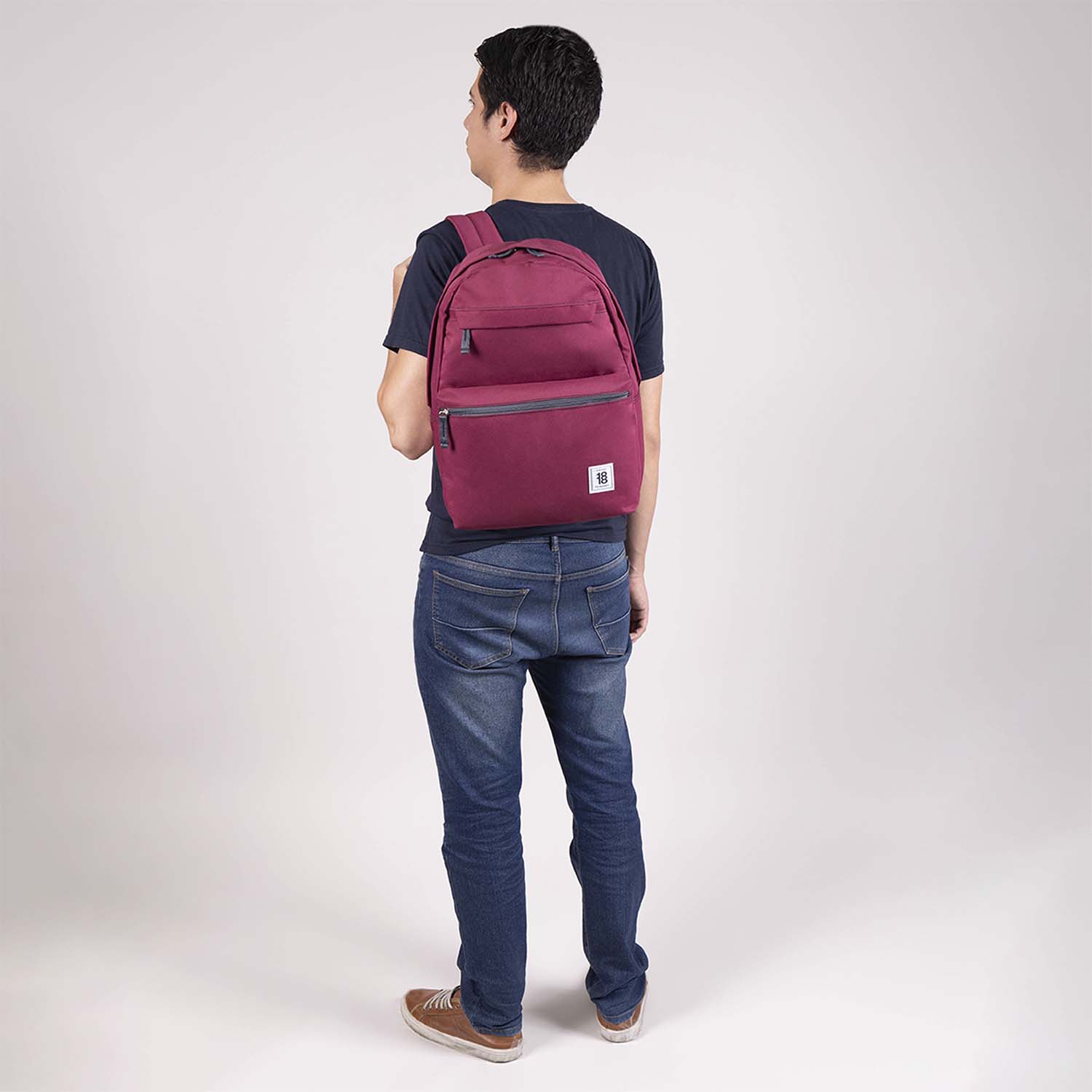 Mochila juvenil magenta 1818 by Chenson con doble bolsillo frontal - vista 2